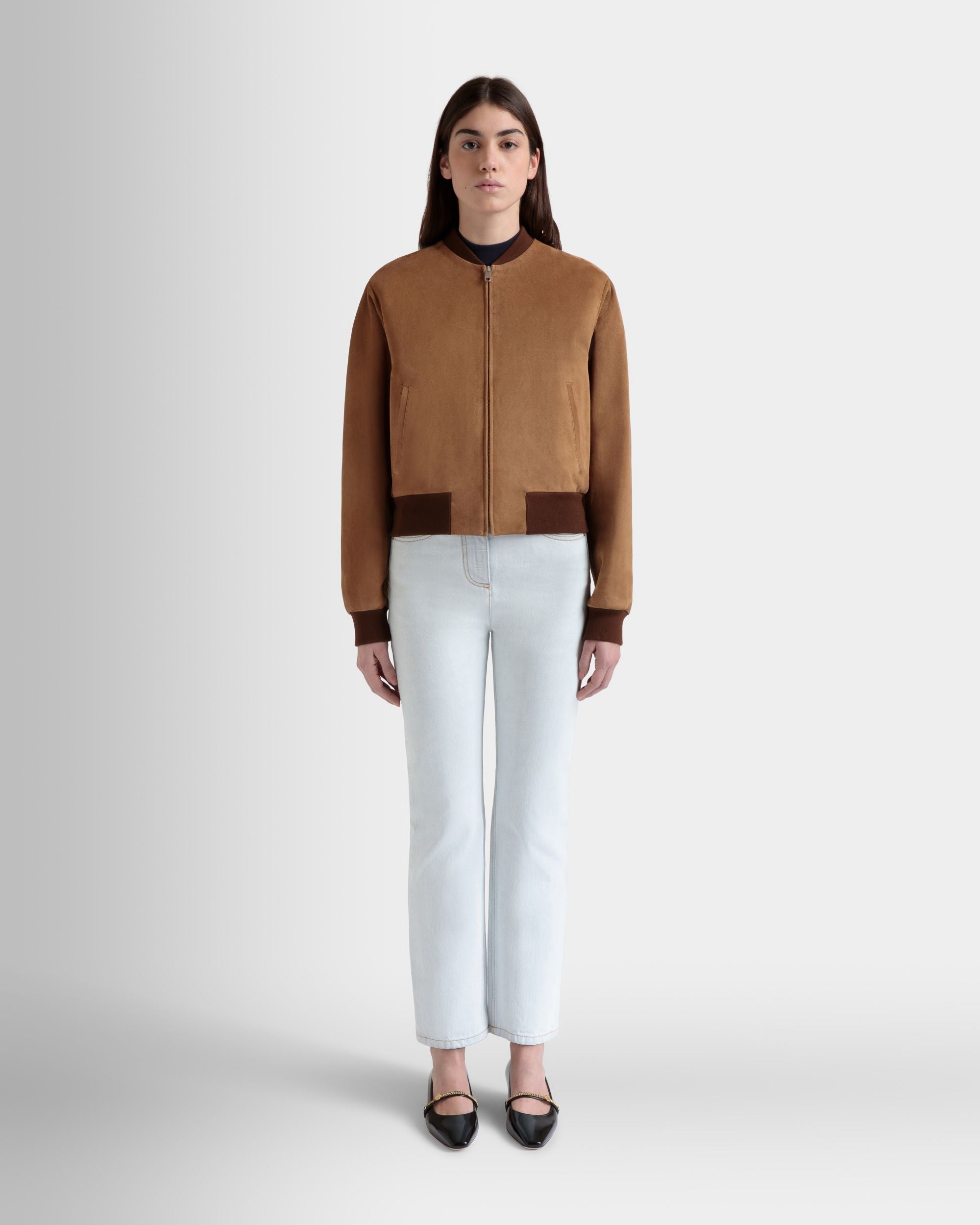 Bally Global - Bomber in Brown Suede - Brown