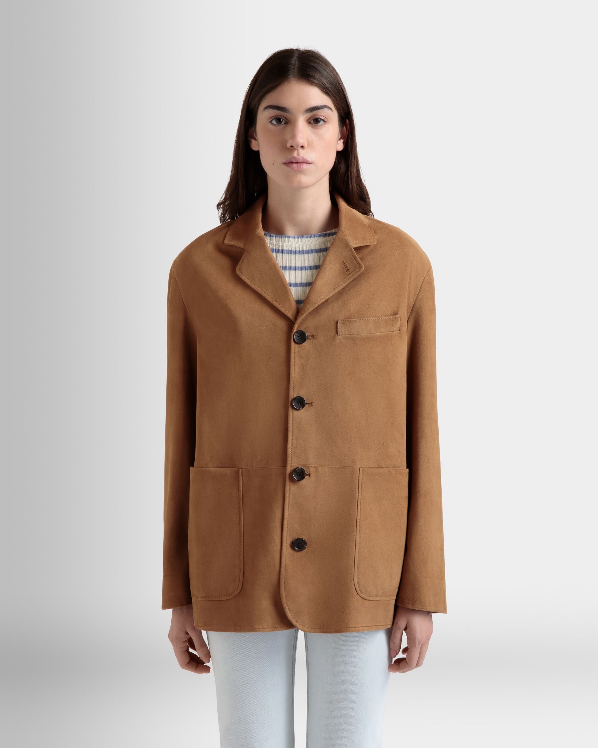 Bally Global - Blazer En Daim Marron - Marron