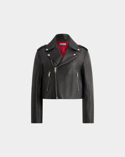 Biker Jacket in Black Leather