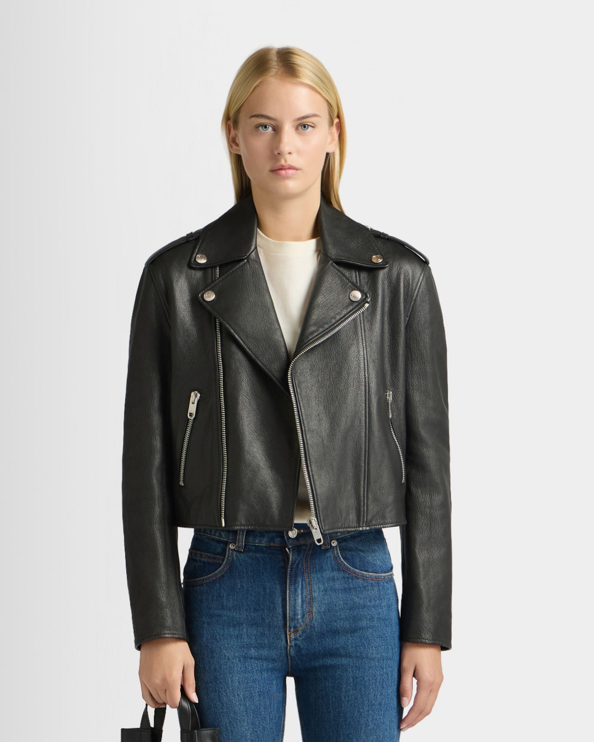 Bally Global - Biker Jacket in Black Leather - Black
