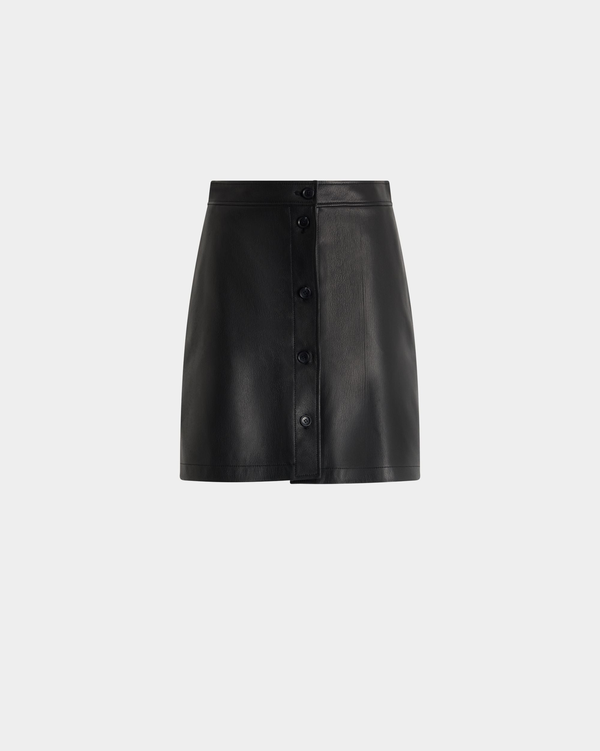 Bally Global - Mini Skirt in Black Leather - Black