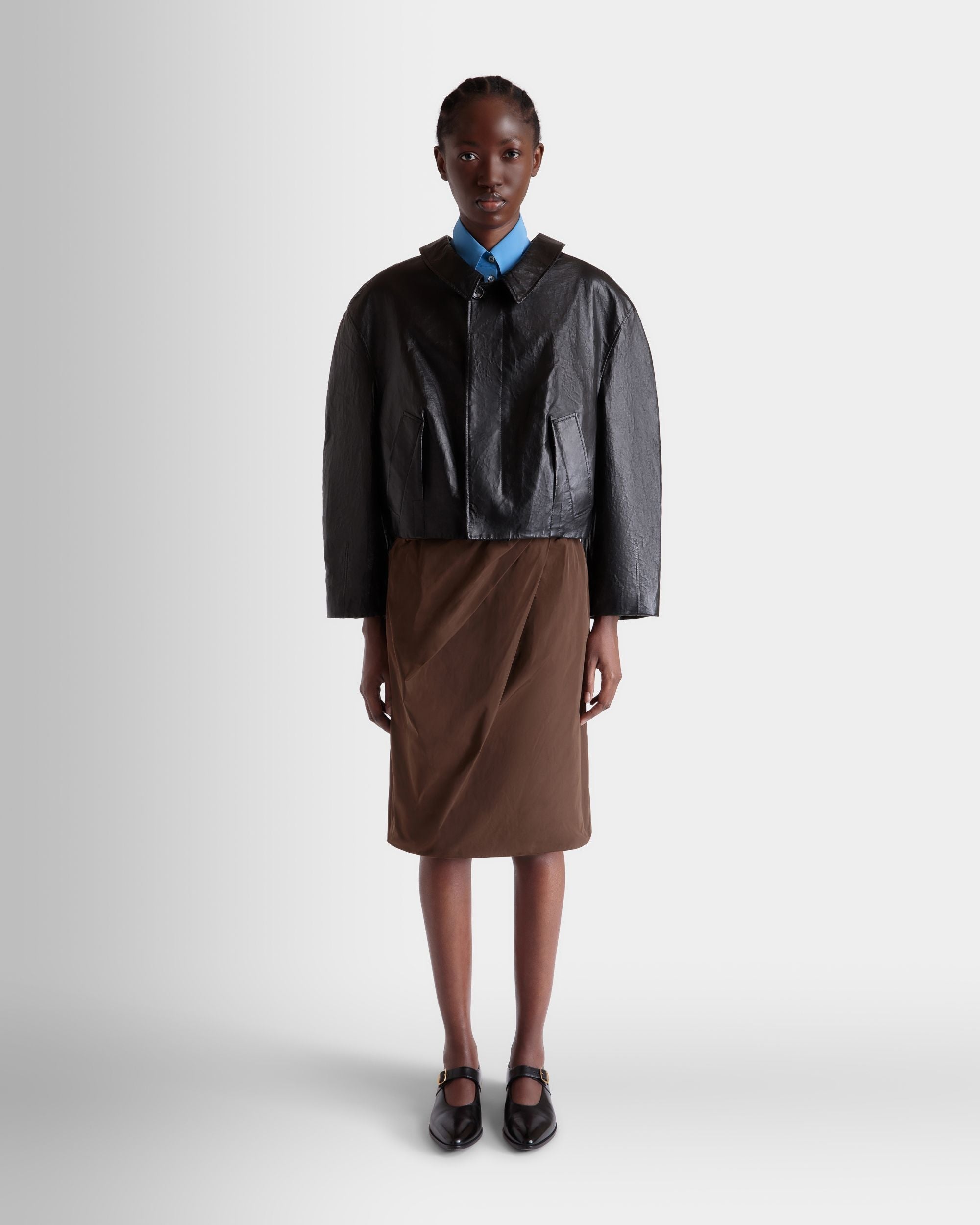 Bally Global - Bómber De Piel Negra - Negro