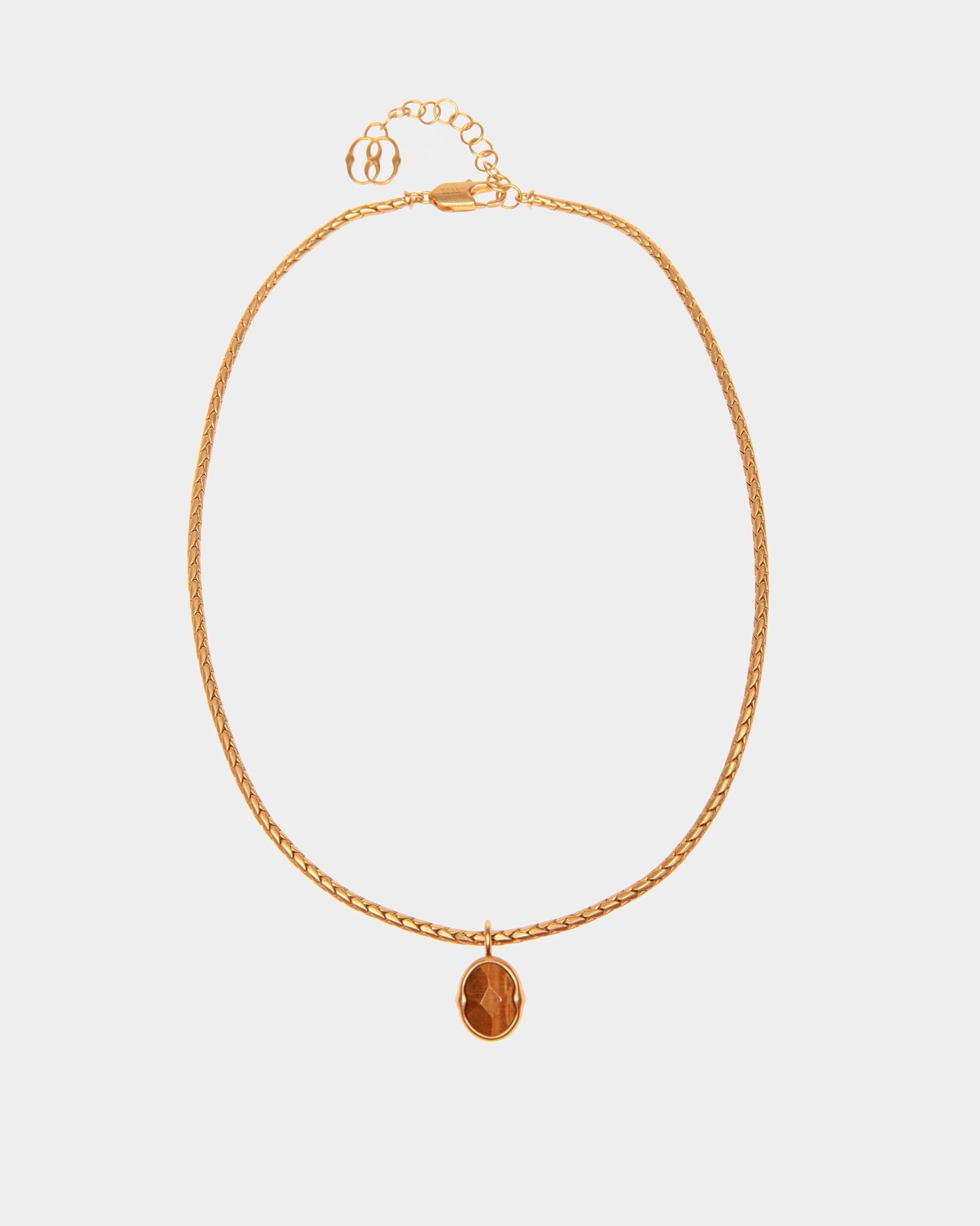 Bally Global - Frame Outline Necklace With A Snake Chain - Gold