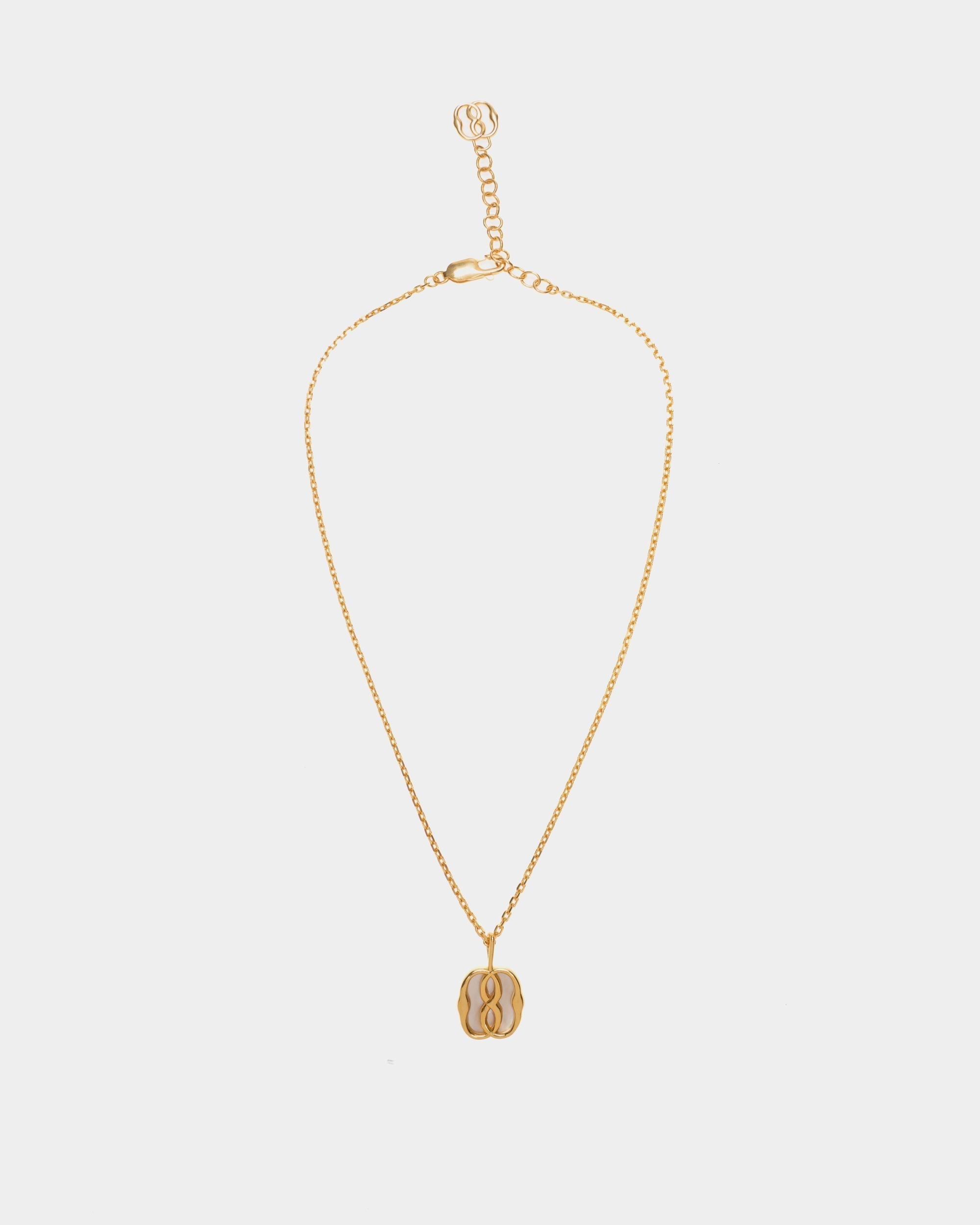 Bally Global - Collar Emblem De Latón Ecológico Dorado Y Nácar - Dorado