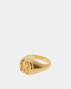 Emblem Ring In Gold-tone Eco Brass
