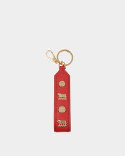 Porte-Clés Swissness Avec Clous En Cuir Candy Red