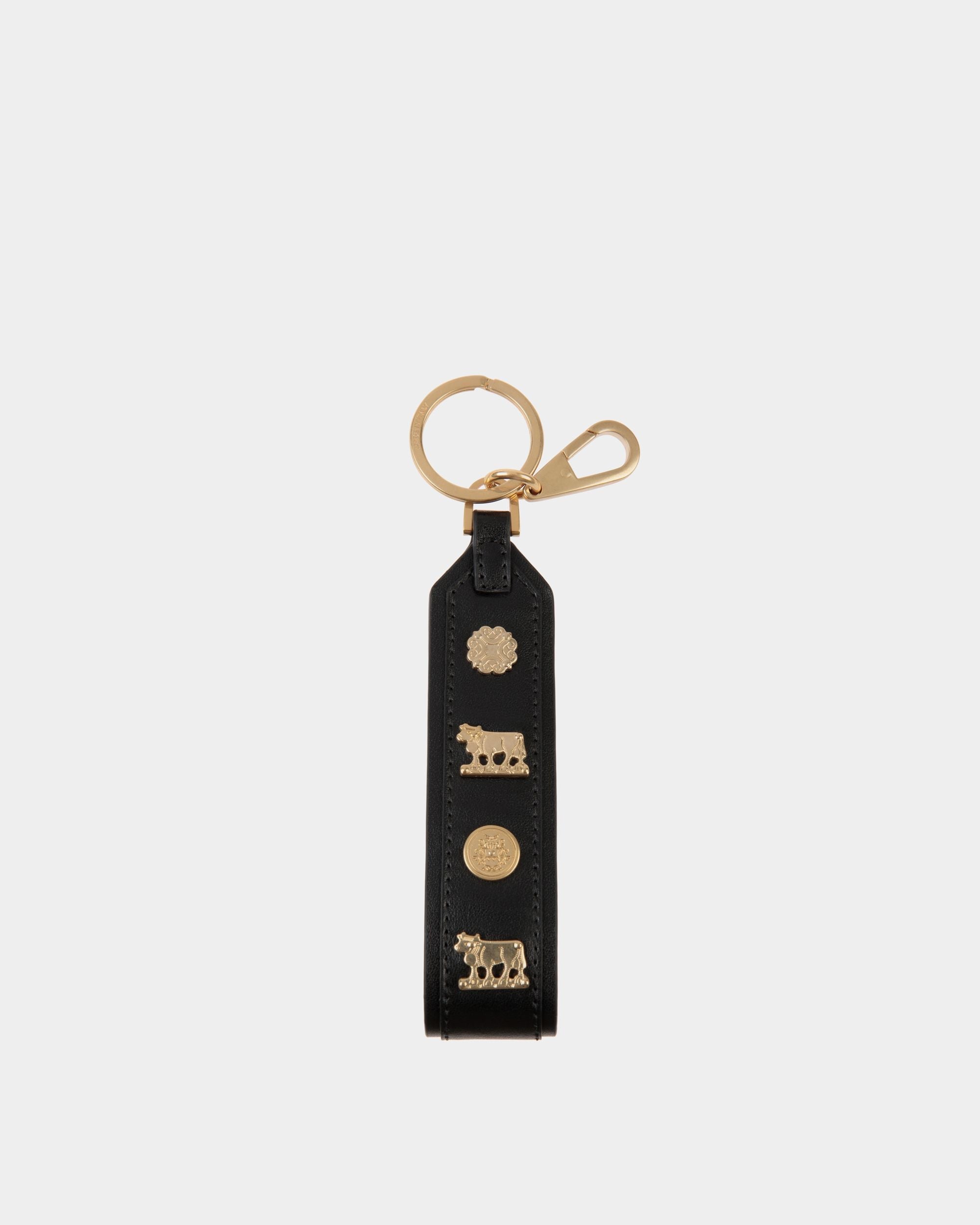 Bally Global - Swissness Keychain With Studs In Black Leather - Black