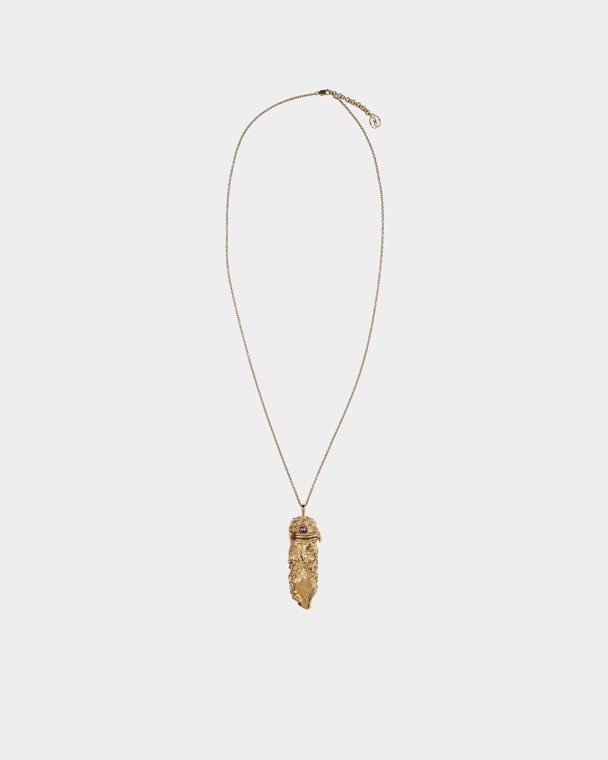 Bally Global - Sculptural-Effect Pendant Necklace In Yellow-Gold - Multicolor