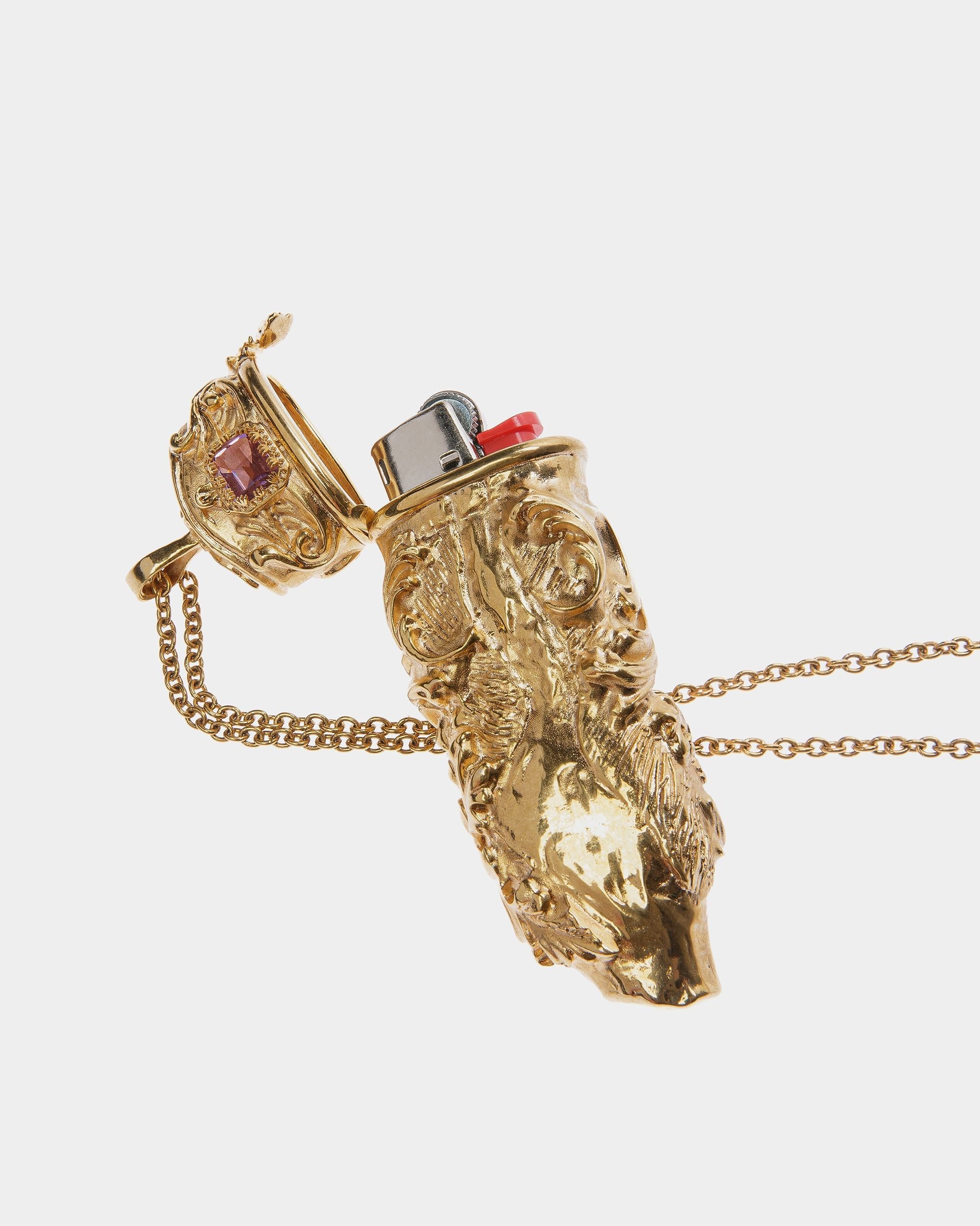 Bally Global - Sculptural-Effect Pendant Necklace In Yellow-Gold - Multicolor