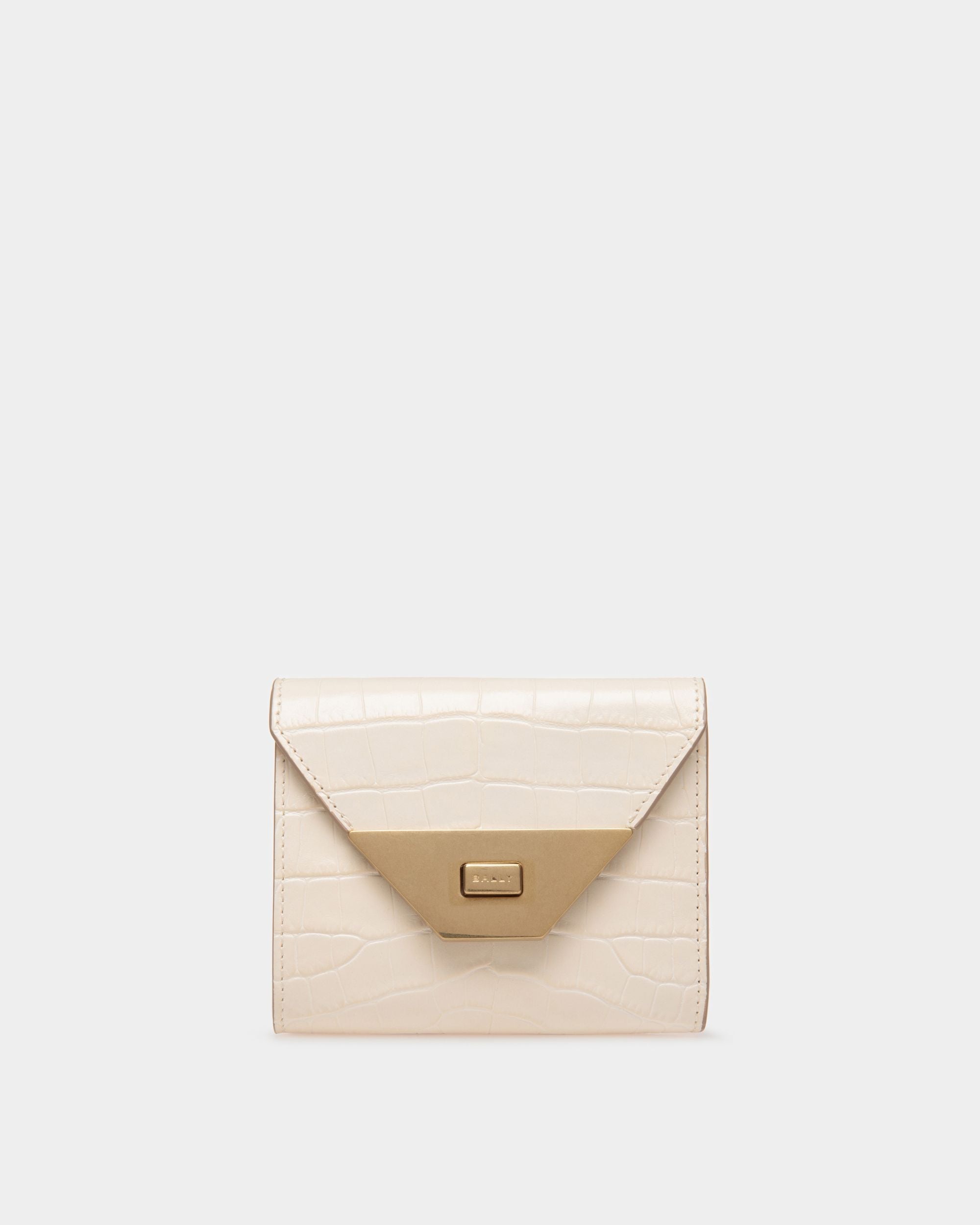 Bally Global - Portefeuille Tilt En Cuir Blanc Imprimé Crocodile - Blanc