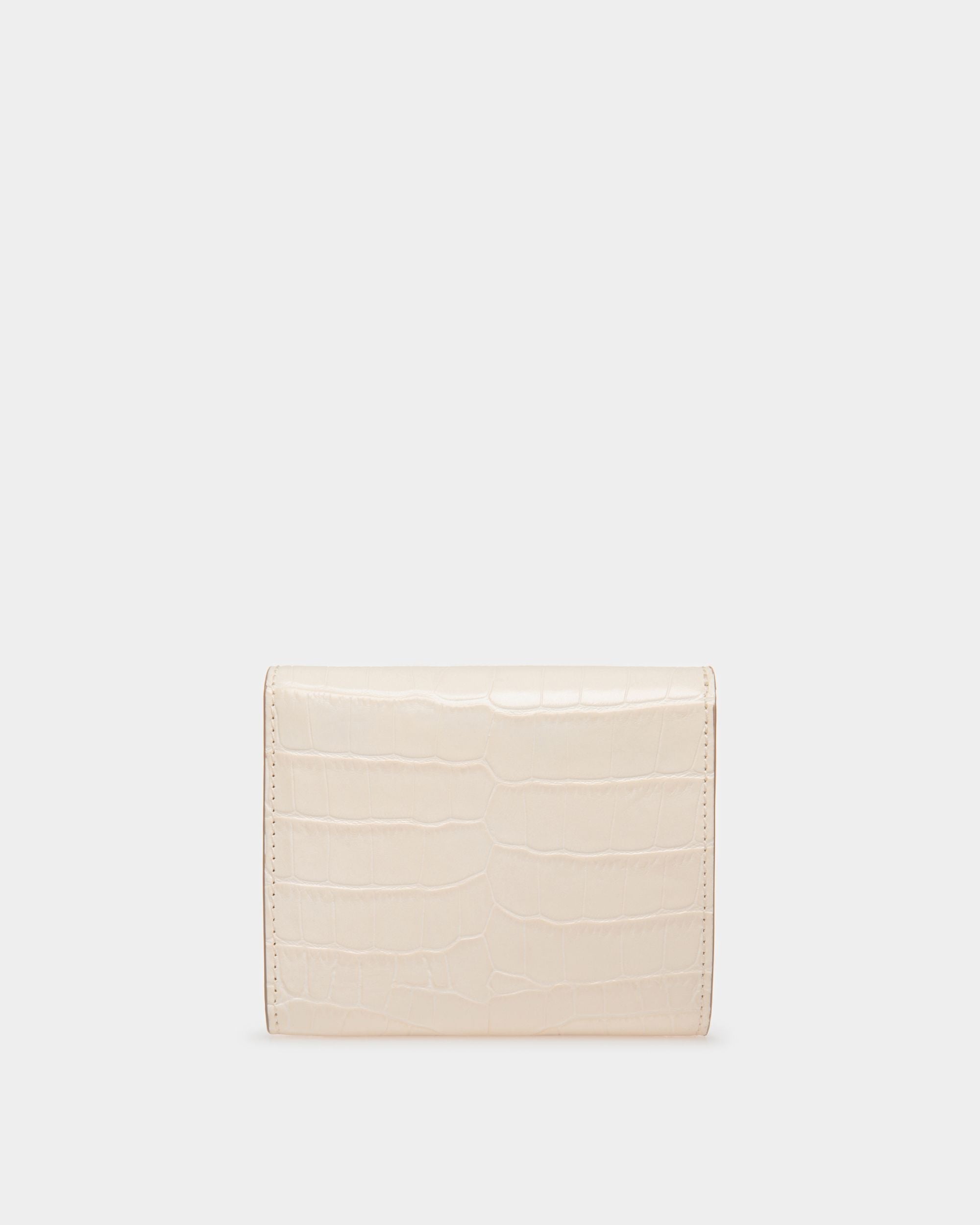 Bally Global - Portefeuille Tilt En Cuir Blanc Imprimé Crocodile - Blanc