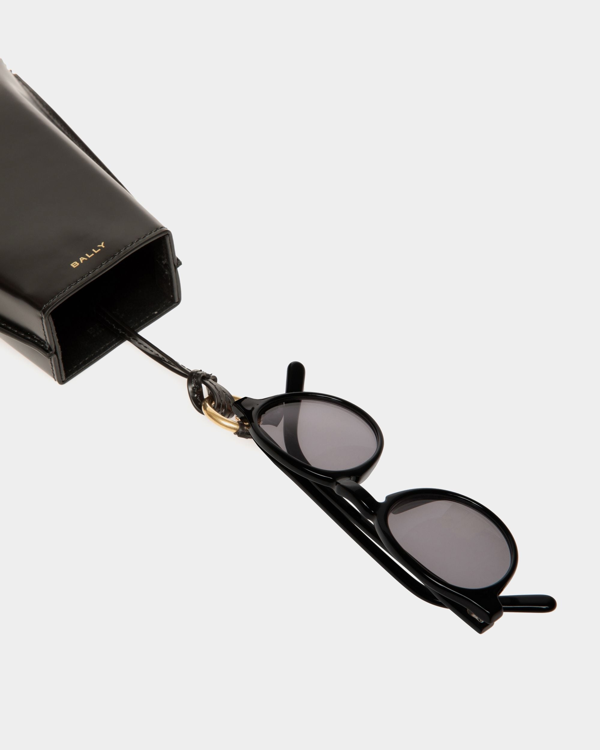 Bally Global - Belle Sunglasses Holder in Black Brushed Leather - Black