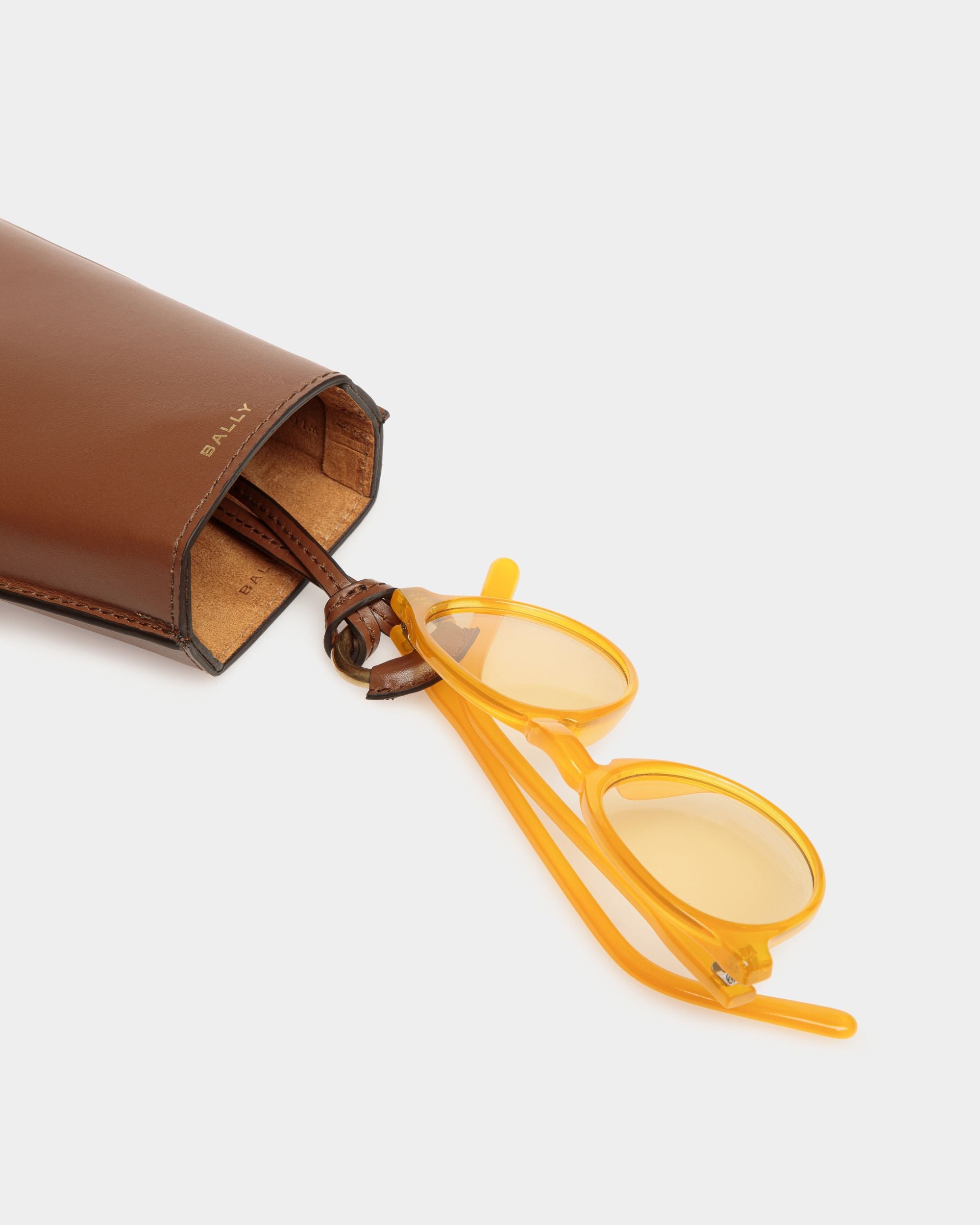 Bally Global - Belle Sunglasses Holder in Brown Leather - Brown
