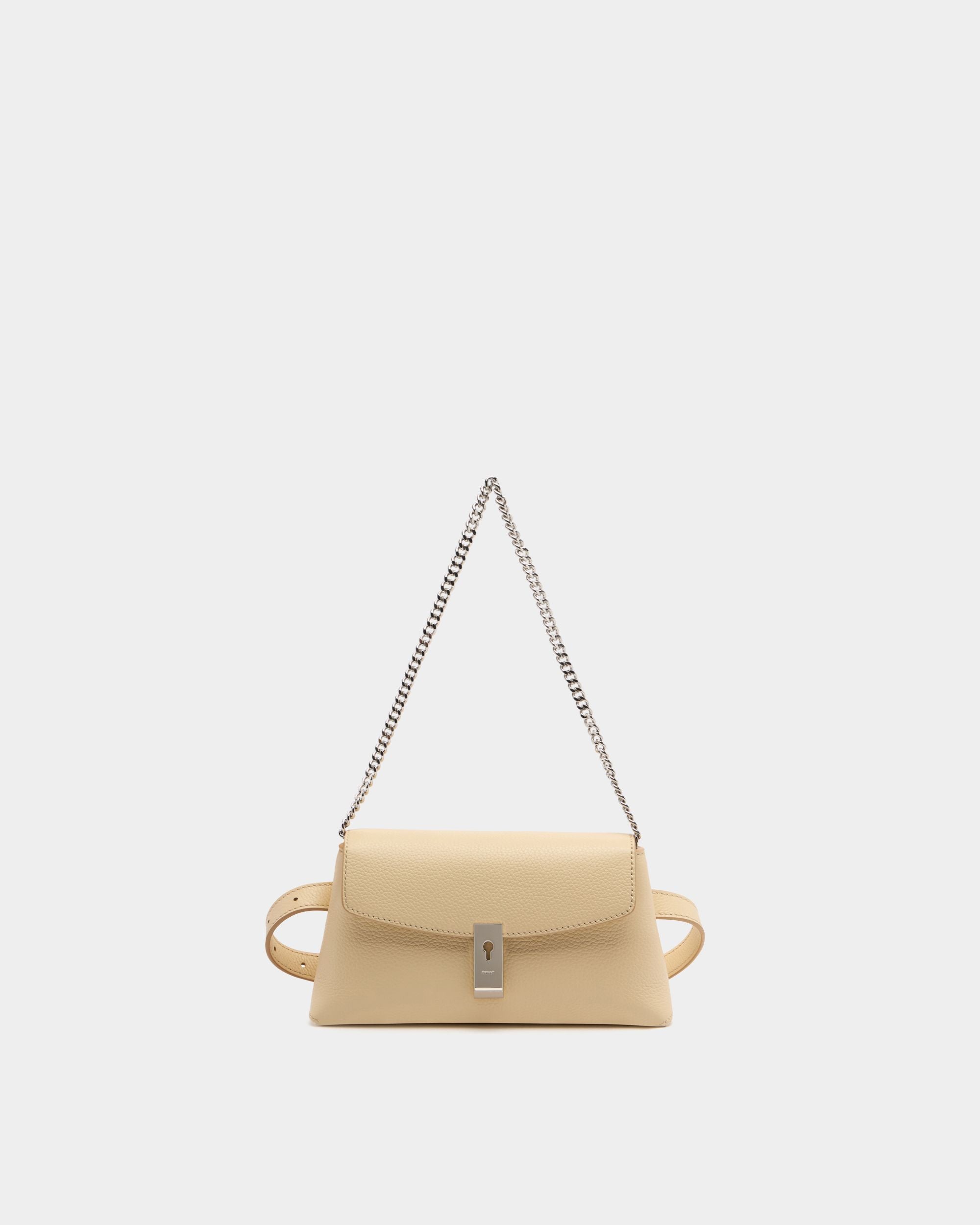 Bally Global - Minibolso Multiusos Lock Me De Piel Granulada Ginger - Beige