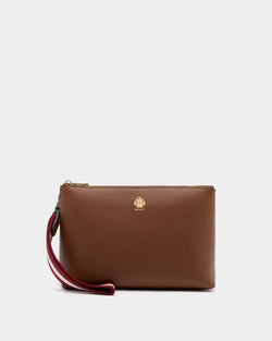 Hera Pouch in Brown Grained Leather