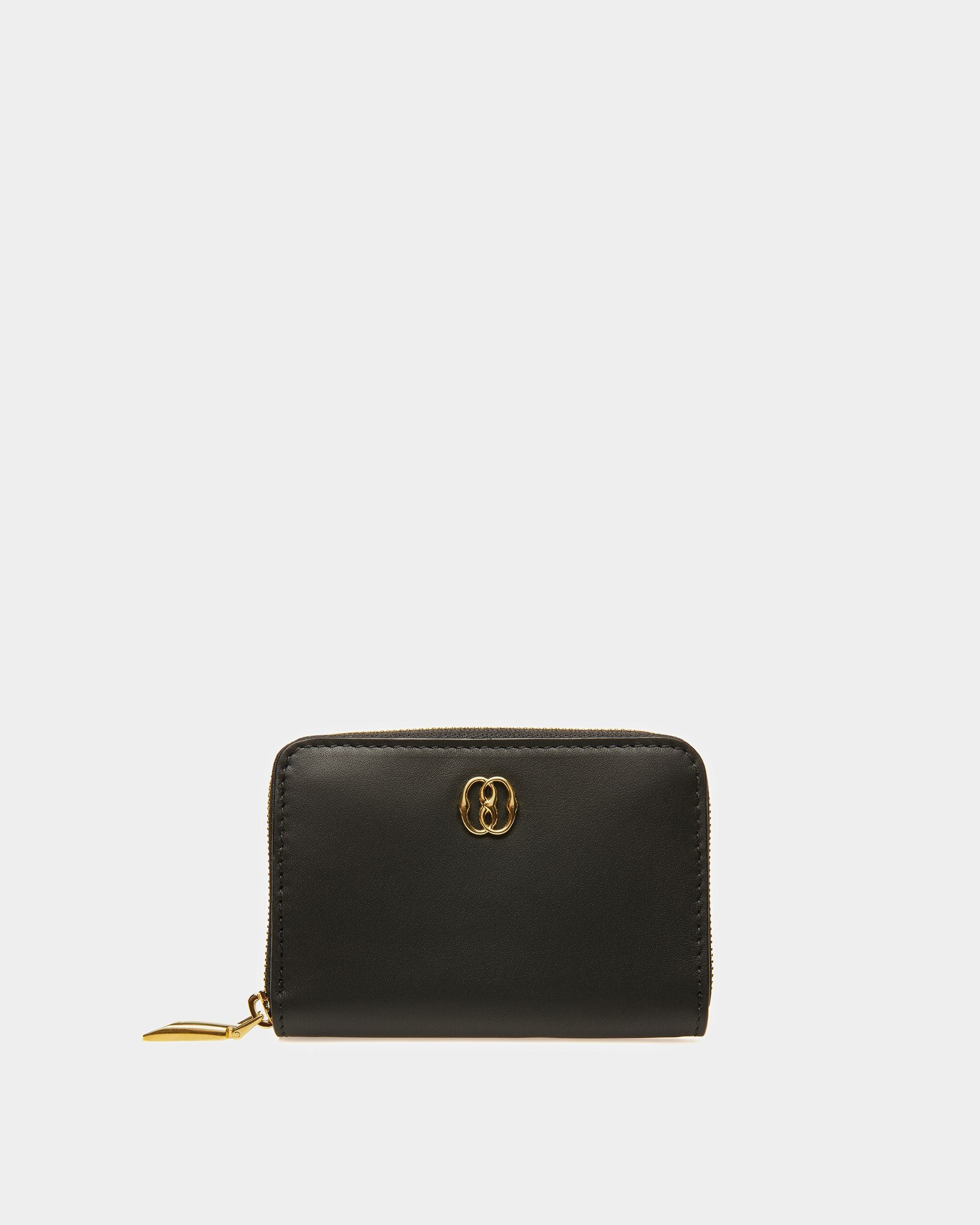 Bally Global - Portefeuille Porte-Cartes / Porte-Monnaie Emblem En Cuir Noir - Noir