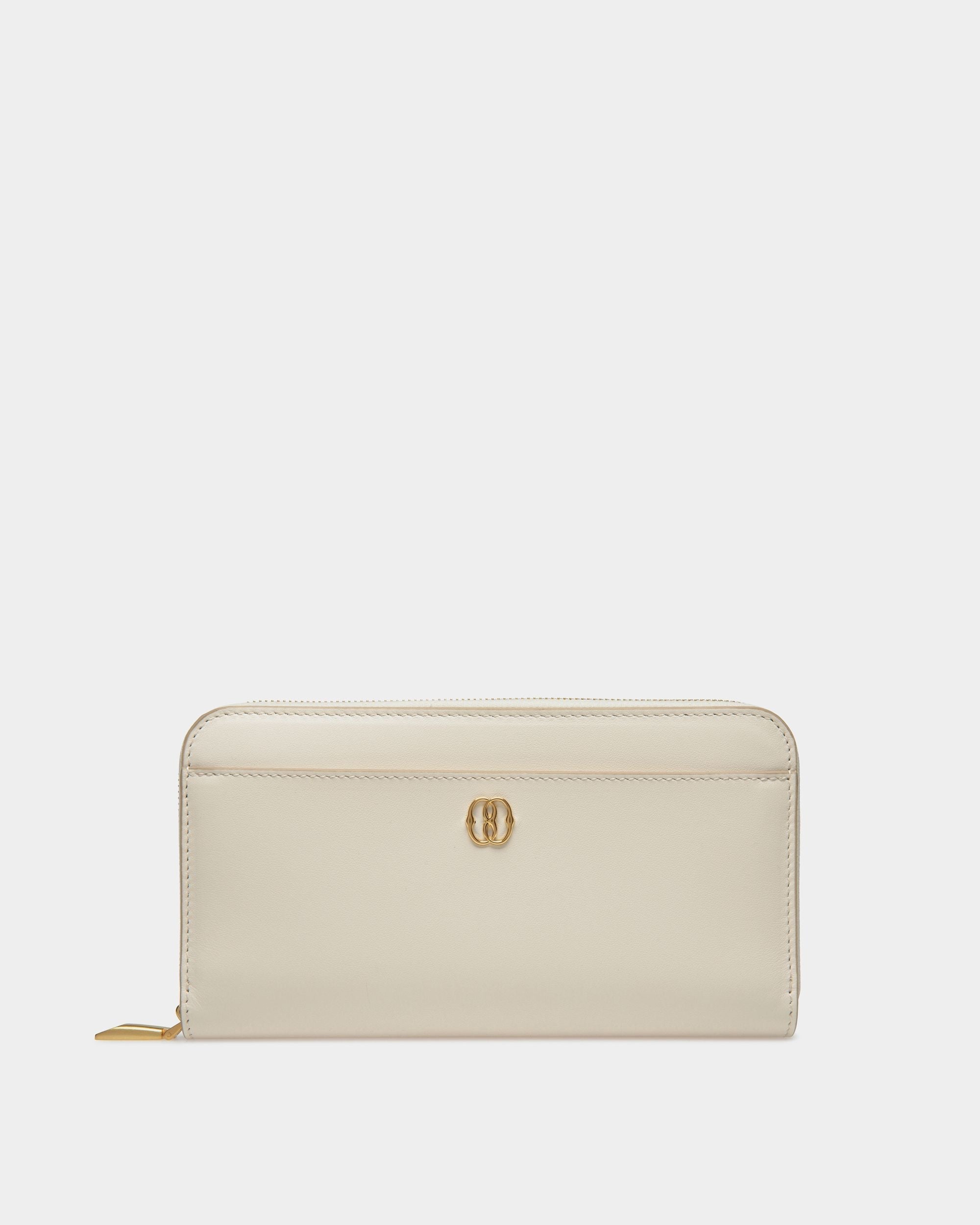 Bally Global - Emblem Long Wallet in White Leather - White
