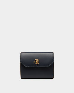 Emblem Wallet in Navy Blue Leather