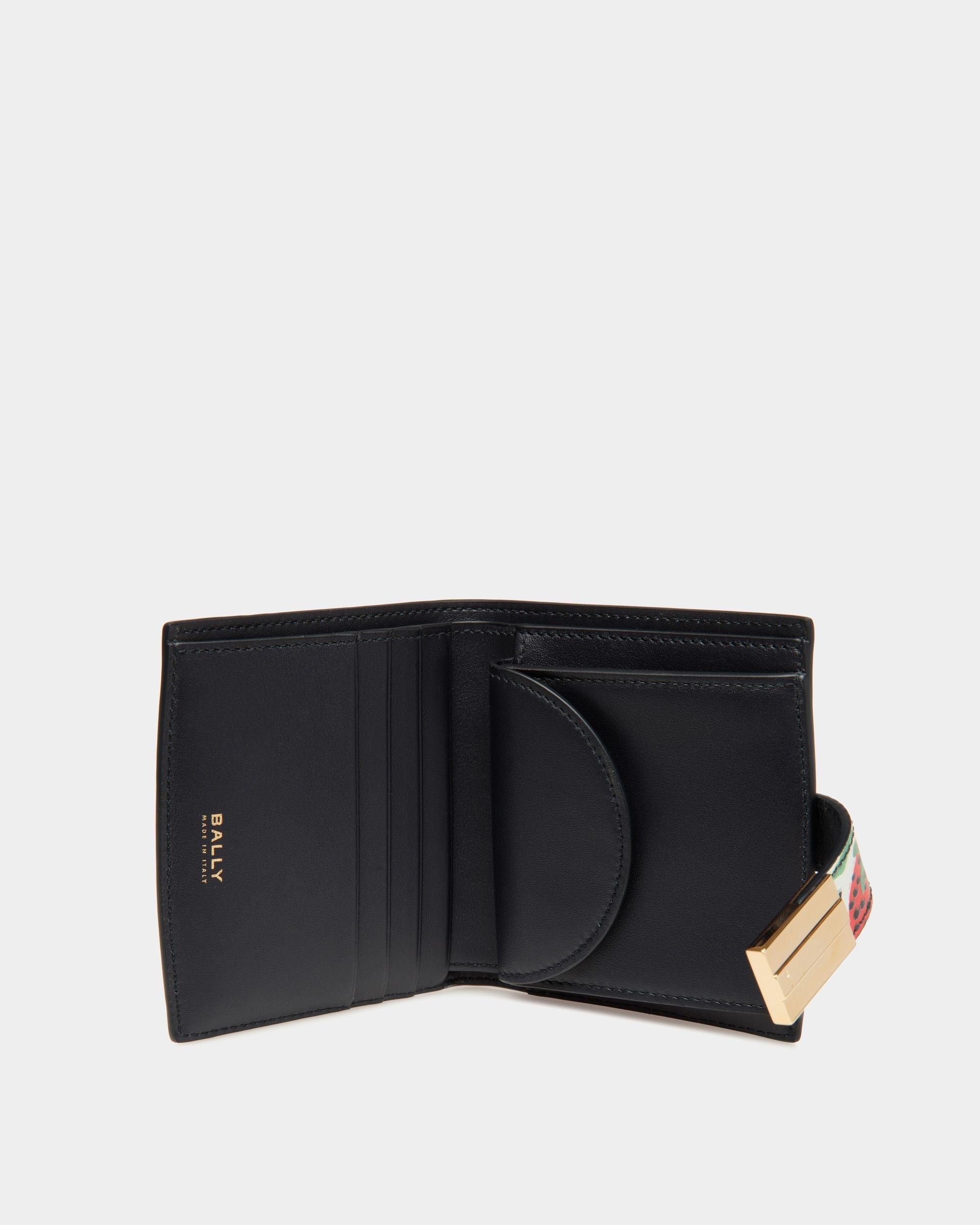 Bally Global - Ollam Wallet in Strawberry Print Leather - Blue