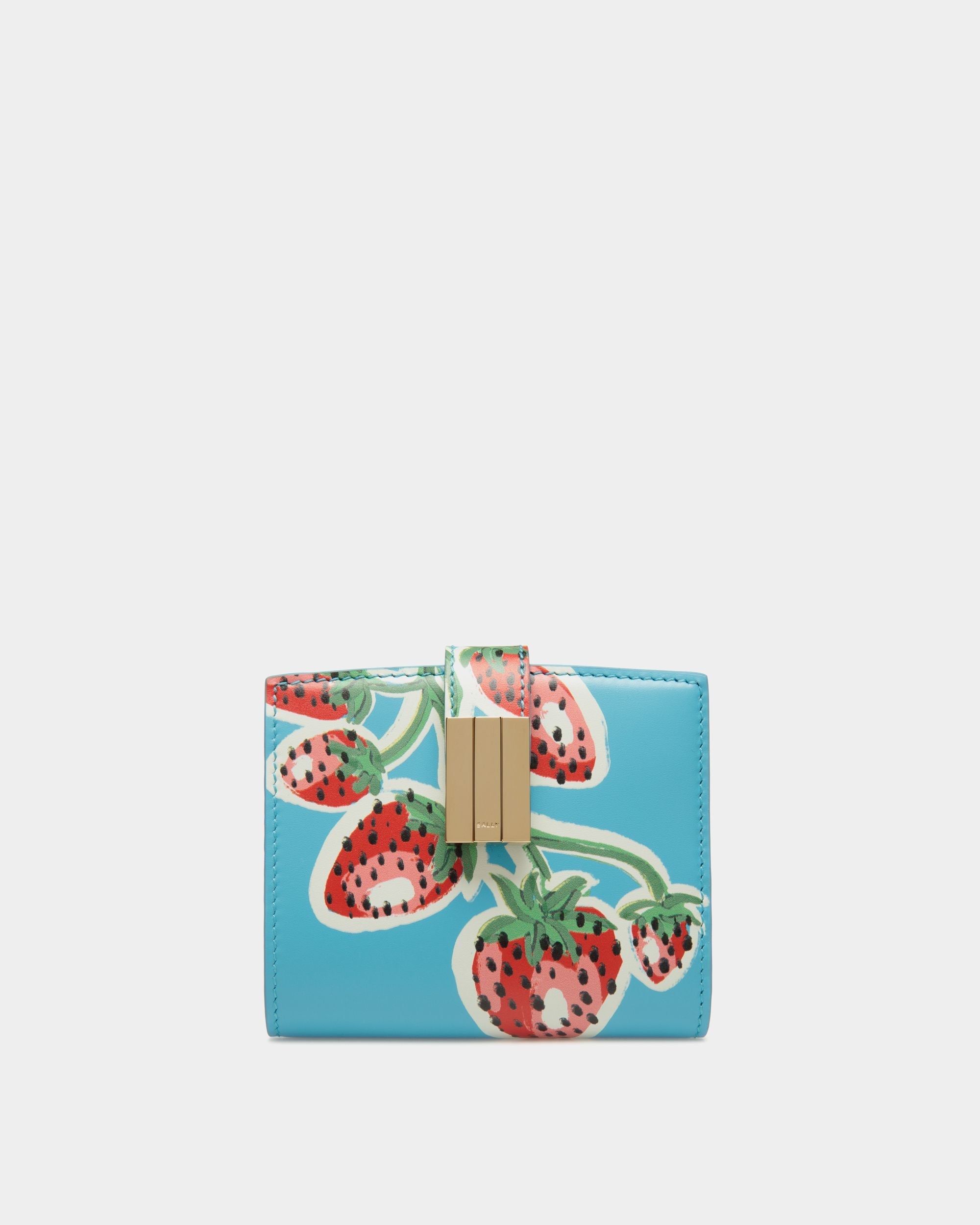 Bally Global - Ollam Wallet in Strawberry Print Leather - Bleu