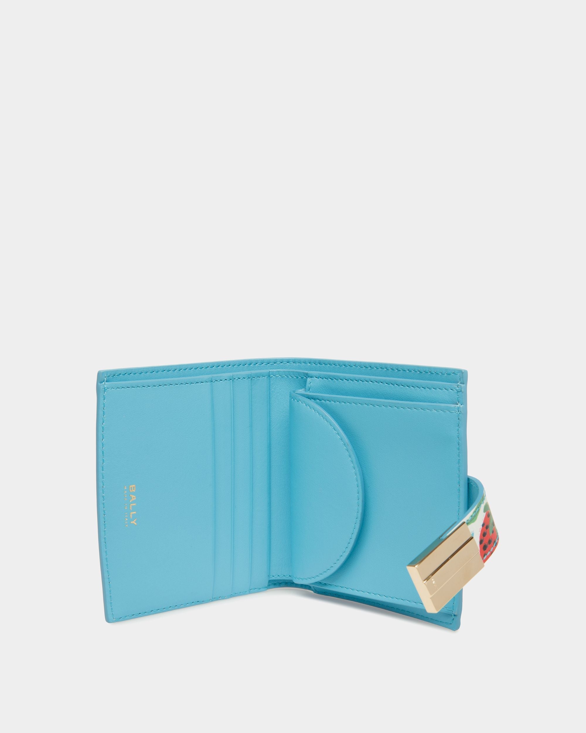 Bally Global - Ollam Wallet in Strawberry Print Leather - Blue