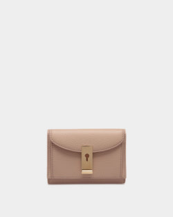 Portefeuille Lock Me En Cuir Grainé Light Beige
