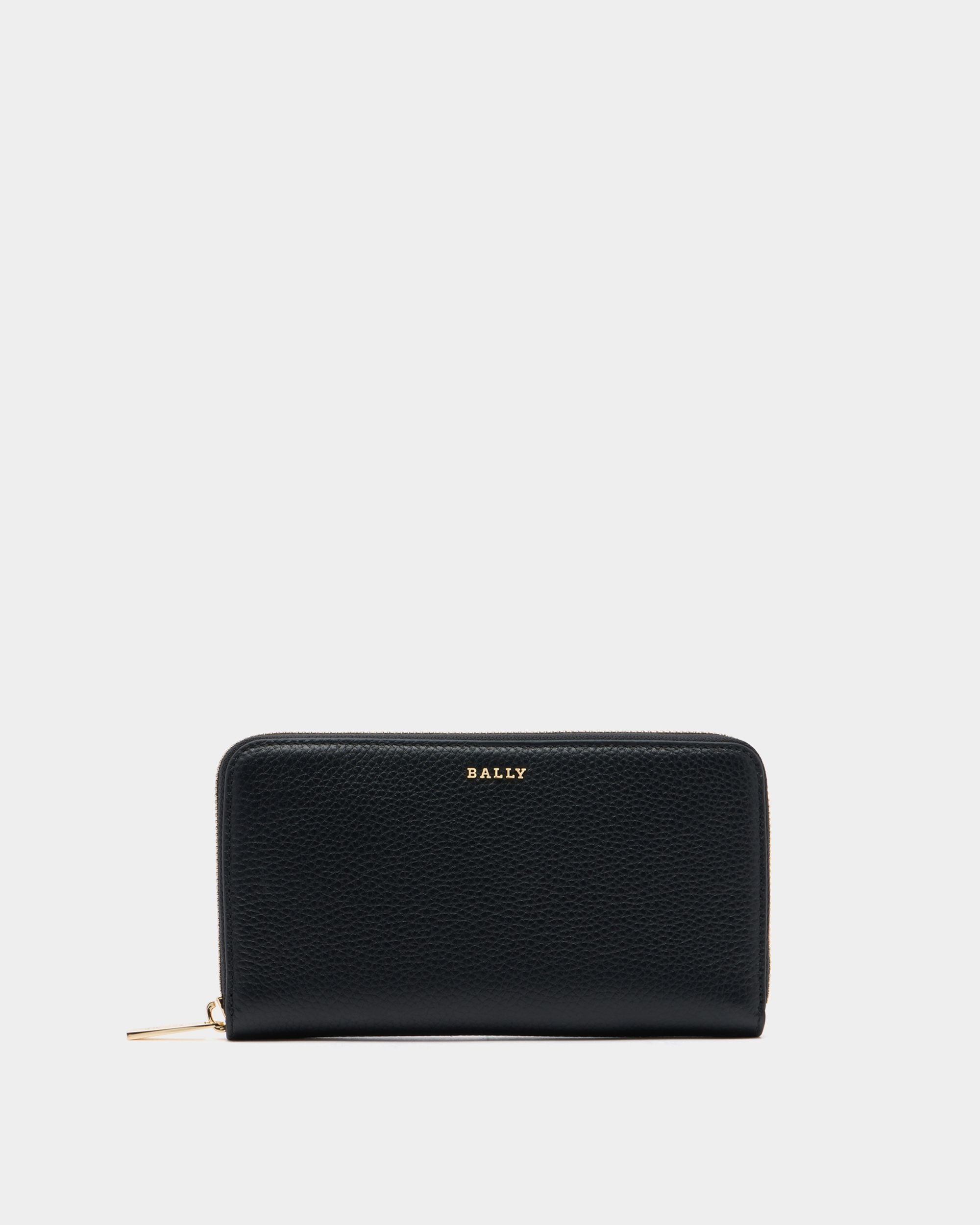 Bally Global - Zip Around Wallet in Black Grained Leather - Black