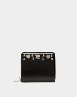 Portefeuille Swissness En Cuir Noir Avec Clous