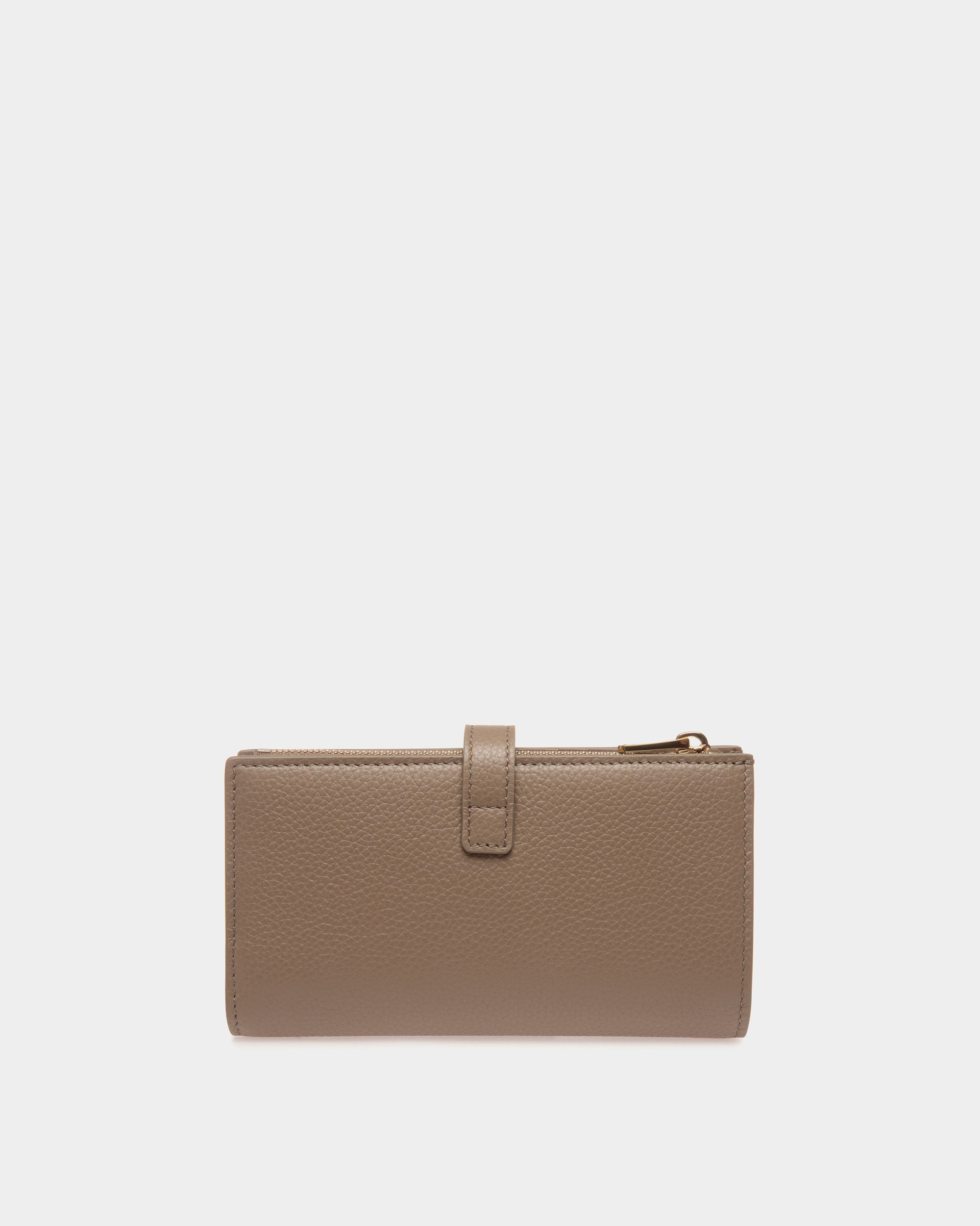 Bally Global - Lock Me Long Wallet in Taupe Grained Leather - Brown