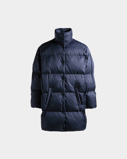 Puffer Coat In Navy Blue Nylon