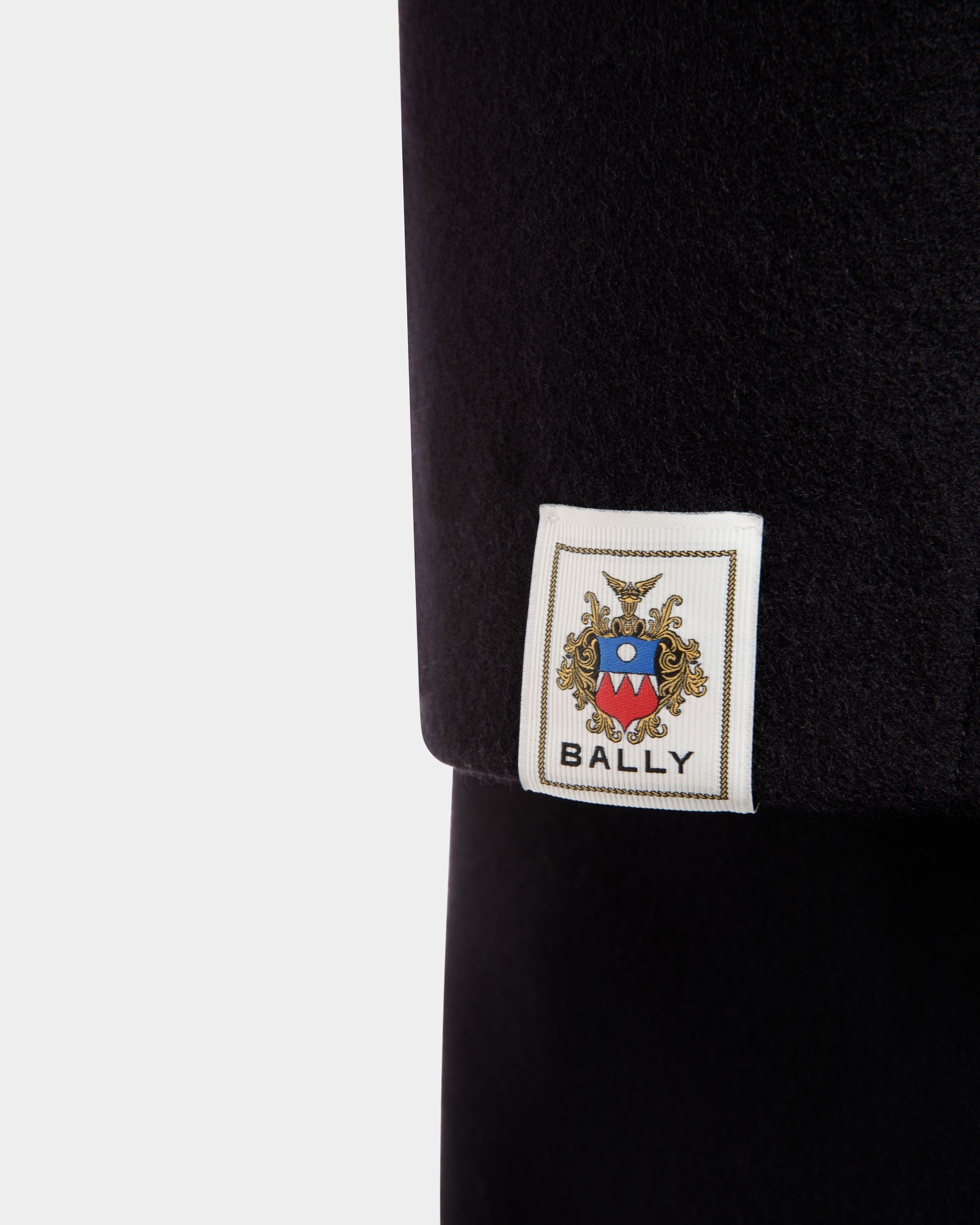 Bally Global - Belted Coat In Navy Blue Wool Blend - Blue