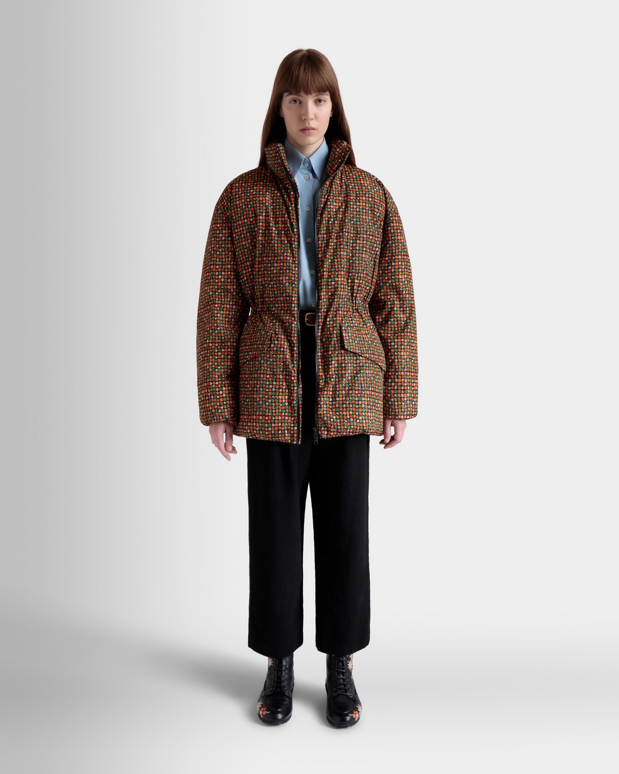 Bally Global - Winter Capsule Puffer Jacket With Alpine Flowers in Multicolor Recycled Nylon - Multicolor