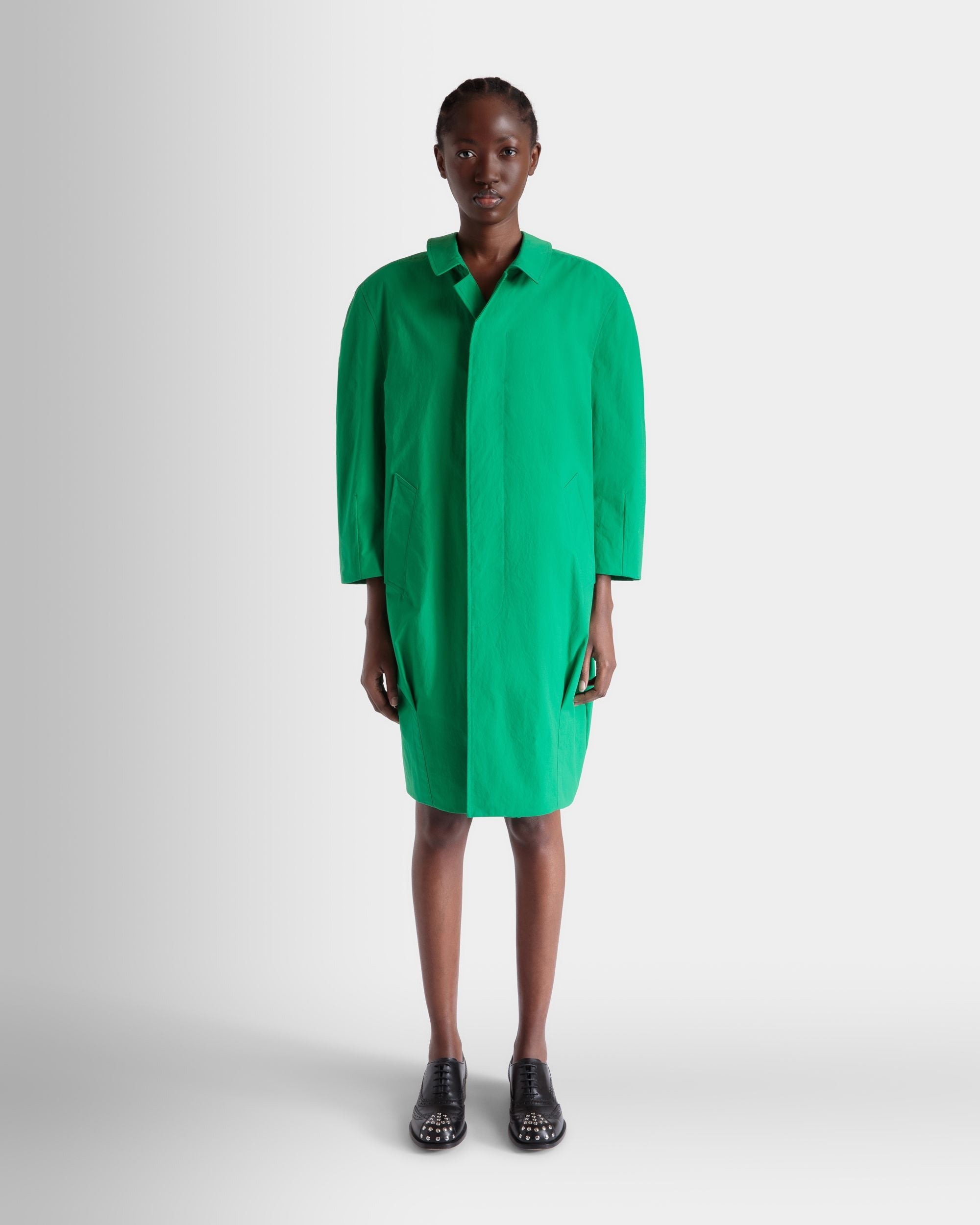 Bally Global - Coat in Emerald Green Polyester - Verde
