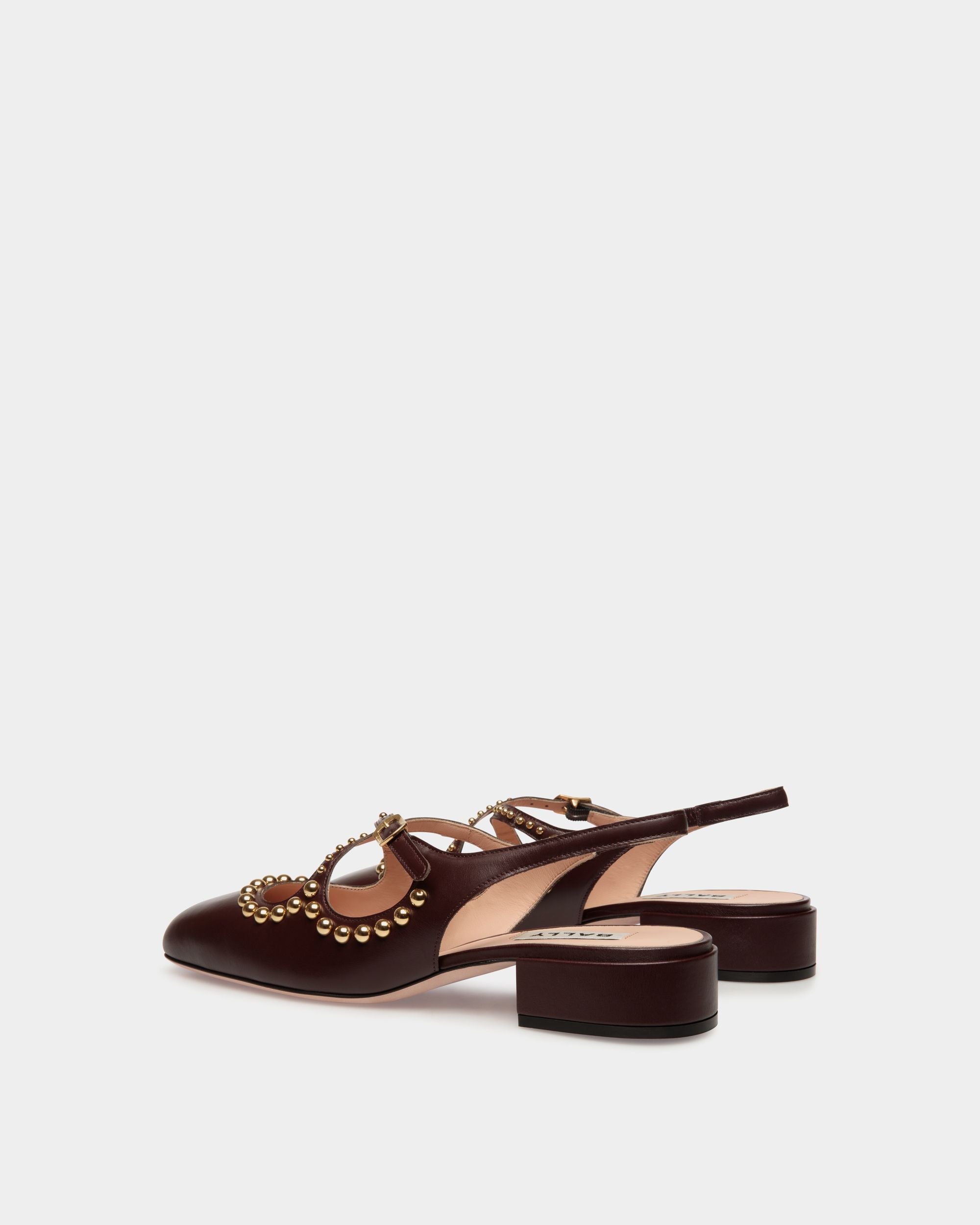Bally Global - Ballyrina Slingback Pump in Deep Burgundy Leather - Burgundy