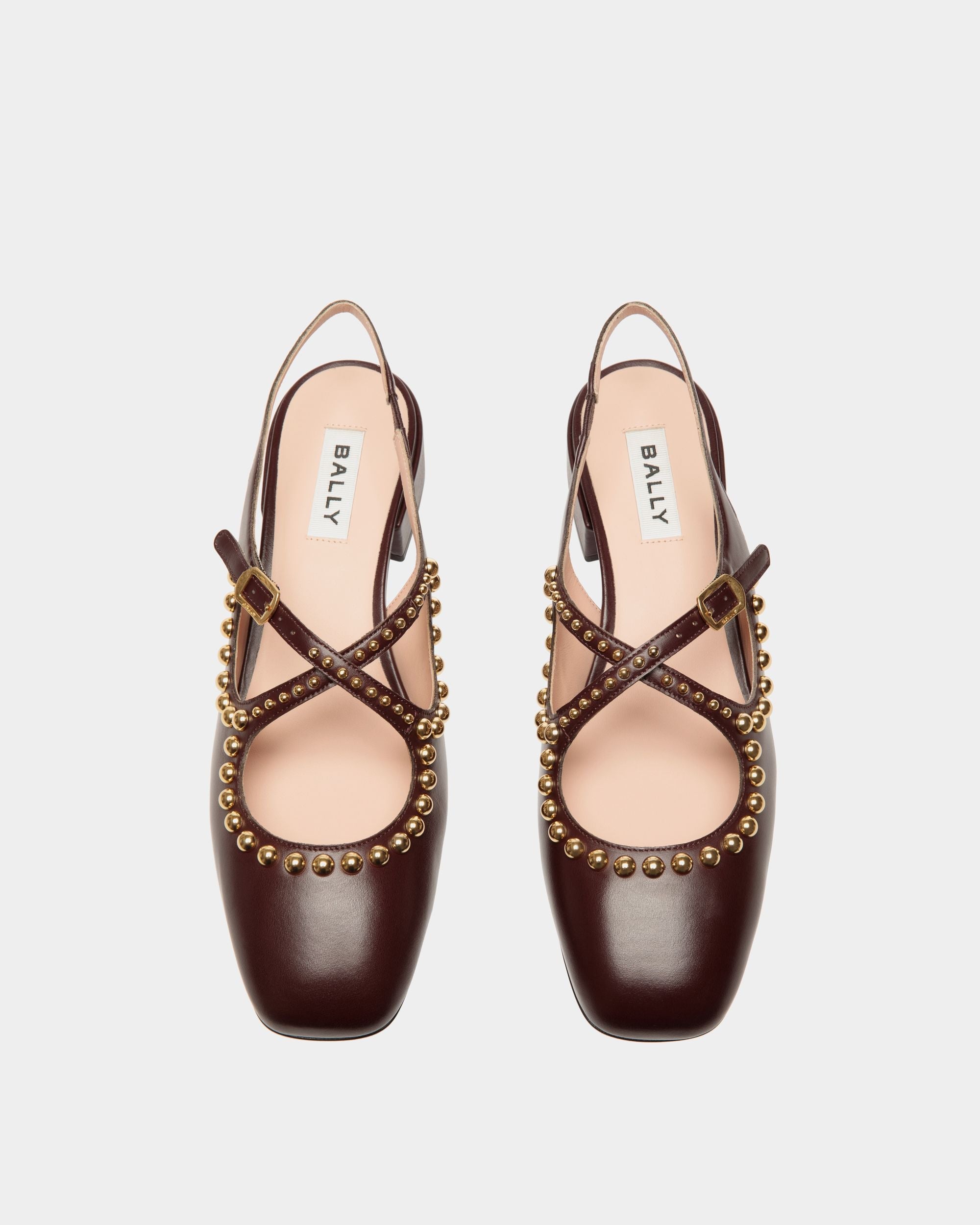 Bally Global - Ballyrina Slingback Pump in Deep Burgundy Leather - Burgundy