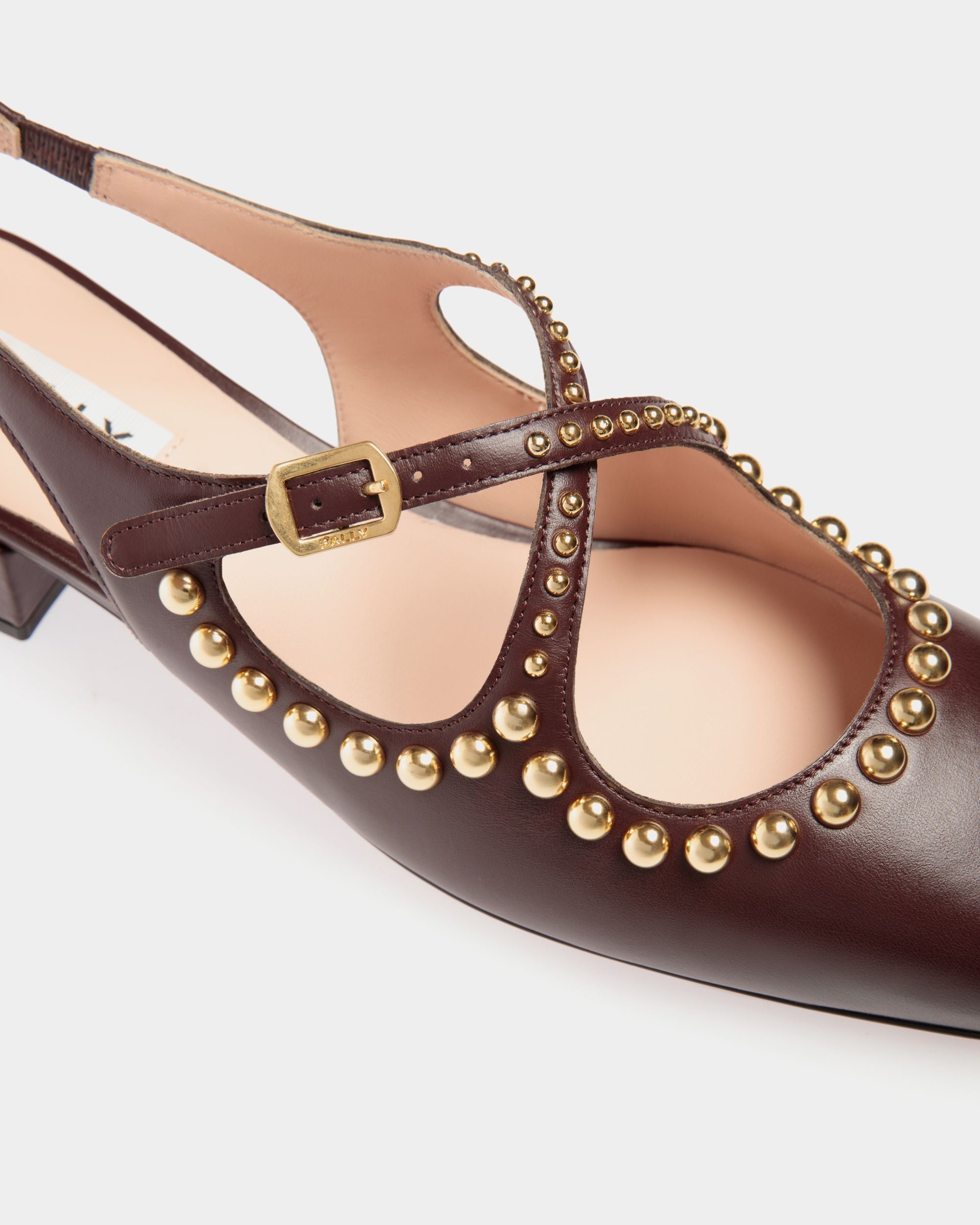 Bally Global - Ballyrina Slingback Pump in Deep Burgundy Leather - Burgundy