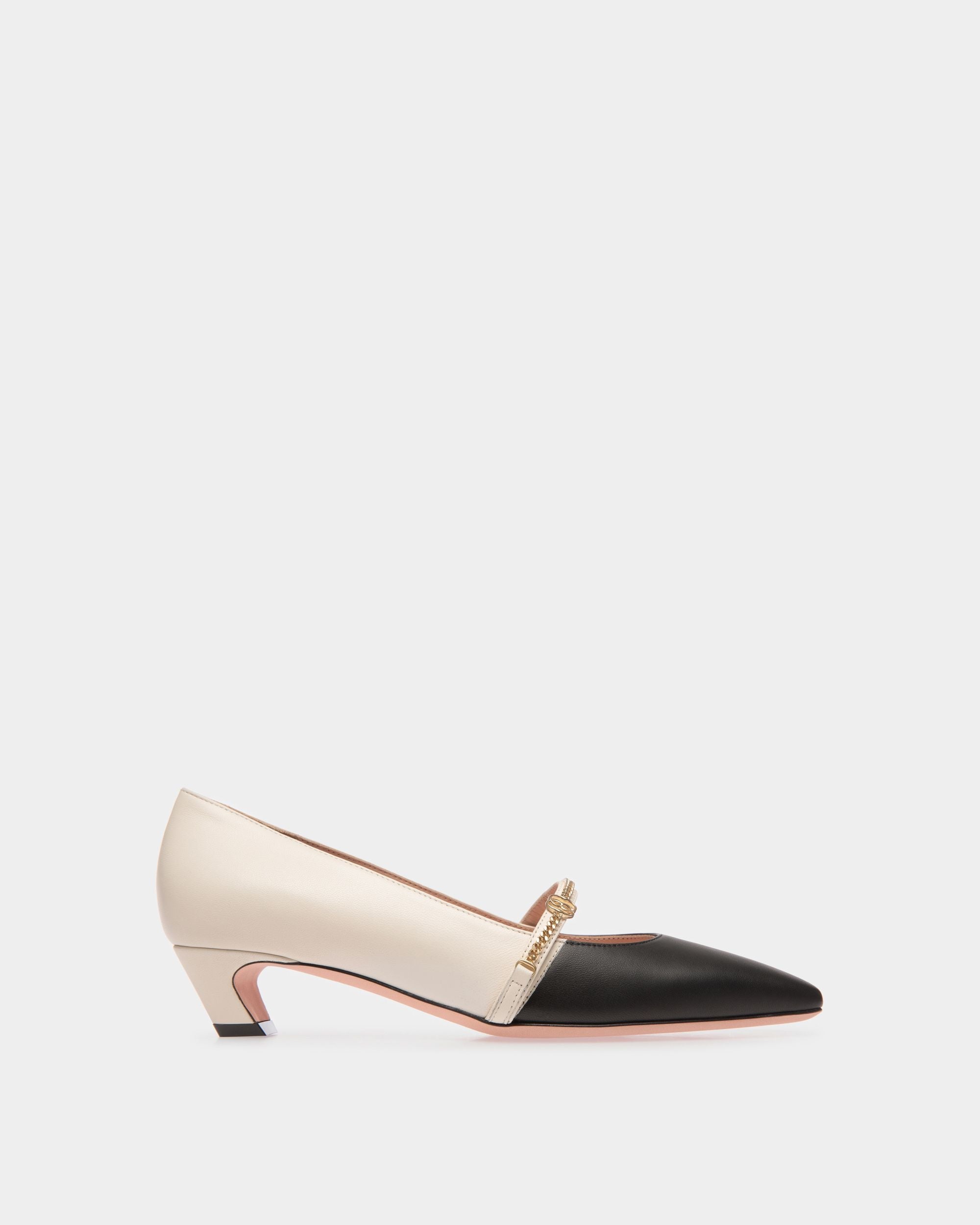 Bally Global - Sylt Mary-Jane Pump In Black And White Leather - Black