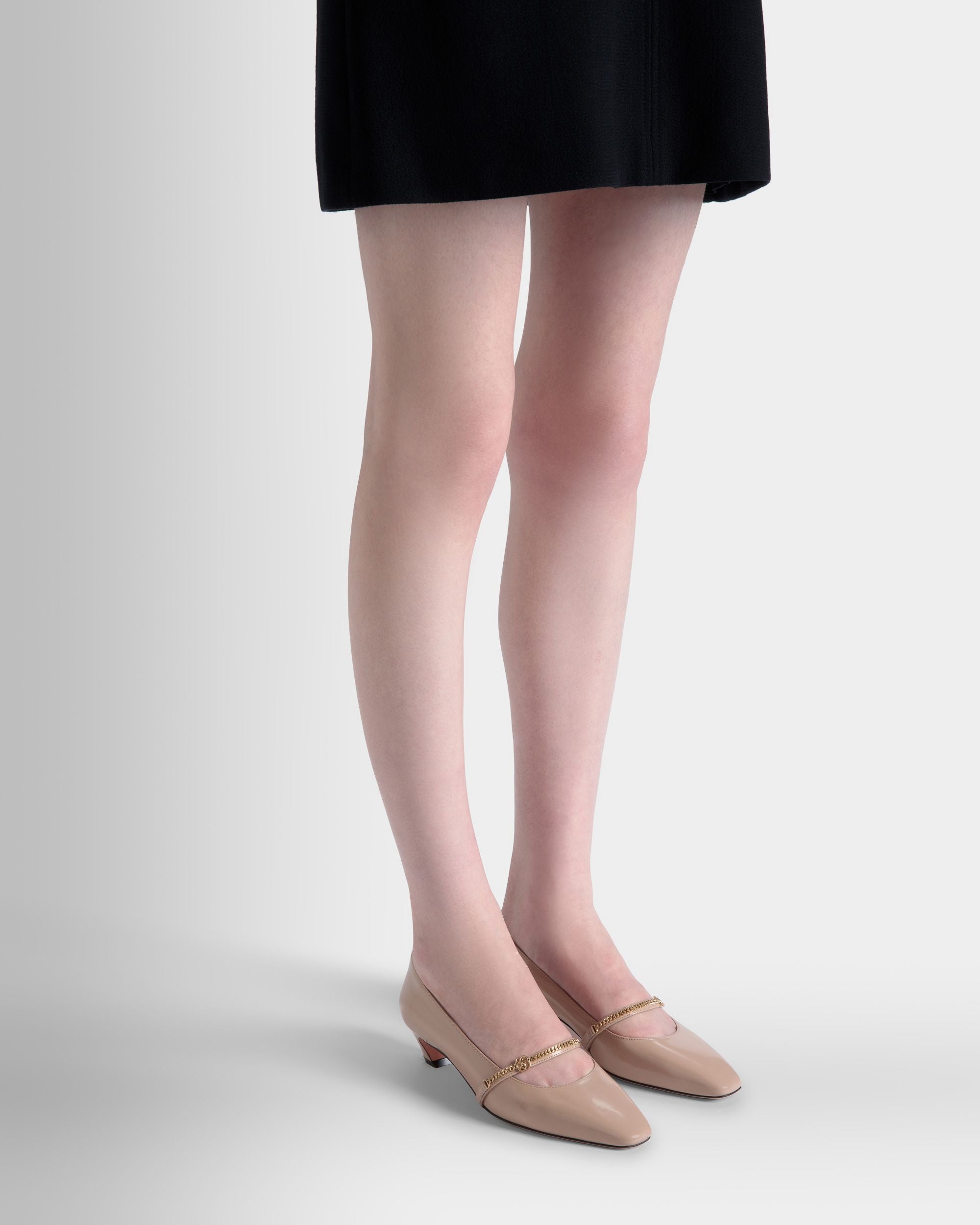 Bally Global - Sylt Mary-Jane Pump In Light Beige Brushed Leather - Beige