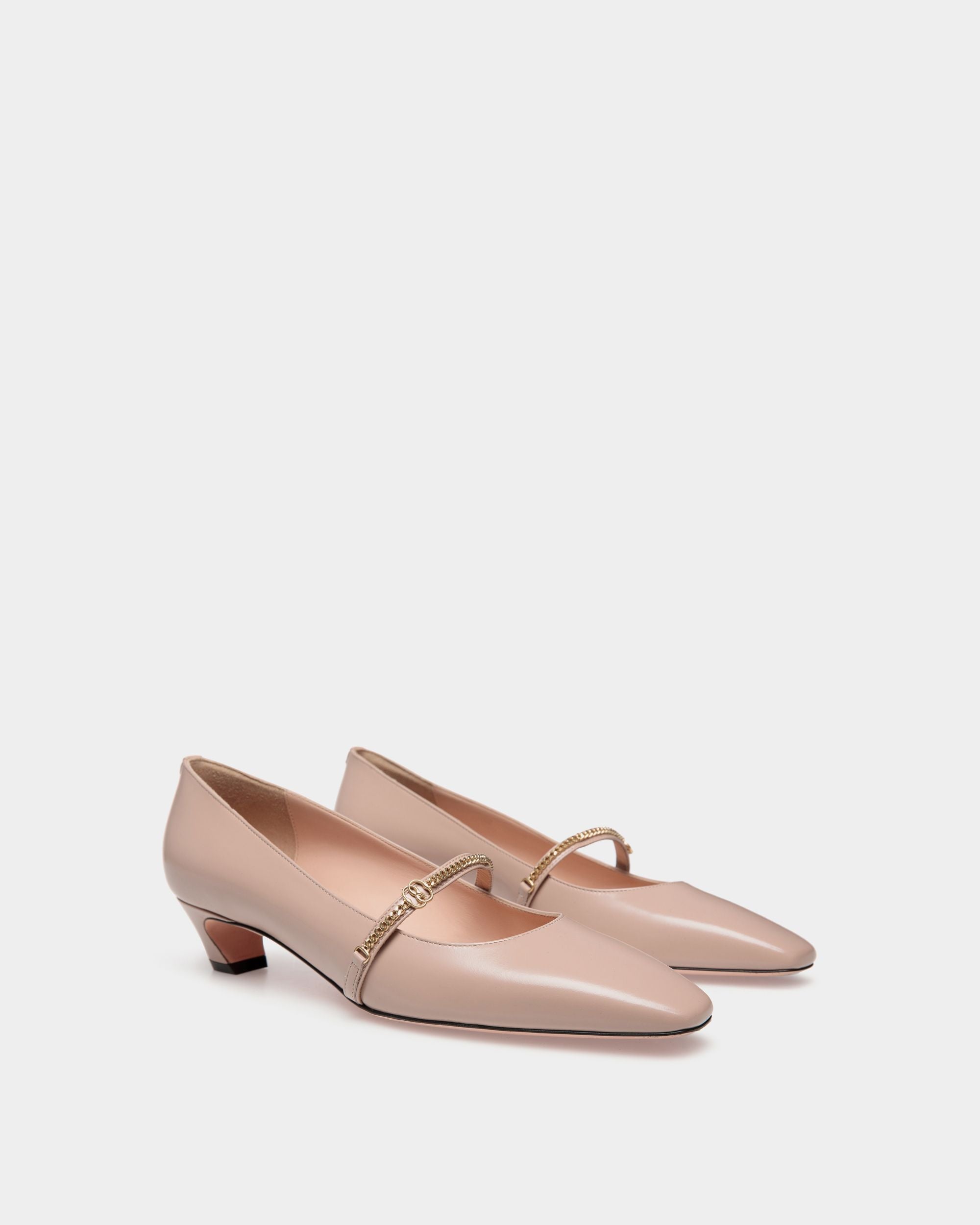 Bally Global - Sylt Mary-Jane Pump In Light Beige Brushed Leather - Beige