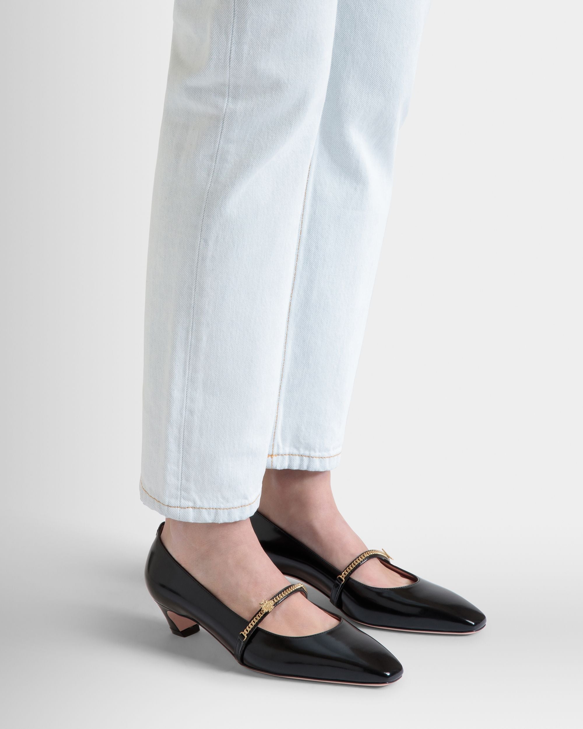 Bally Global - Sylt Mary Jane Pump in Black Brushed Leather - Black