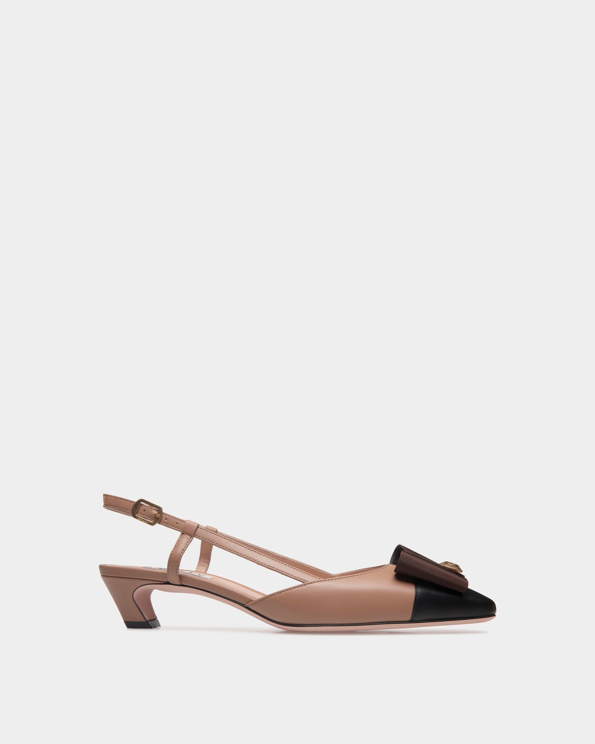Bally Global - B-Bow Slingback Pump in Praline Beige Leather - Beige