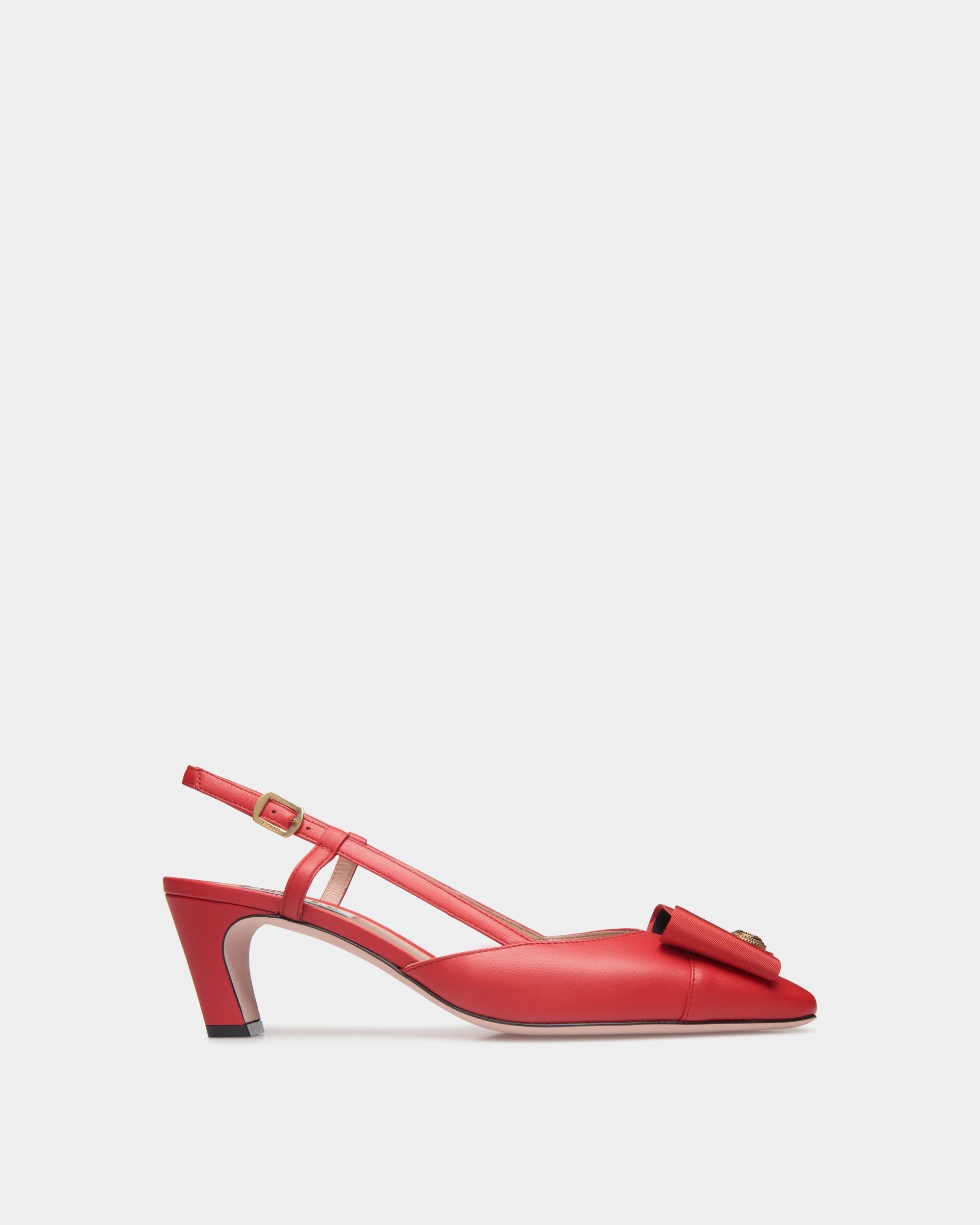 Bally Global - Zapato De Salón Destalonado B-Bow De Piel Roja - Rojo