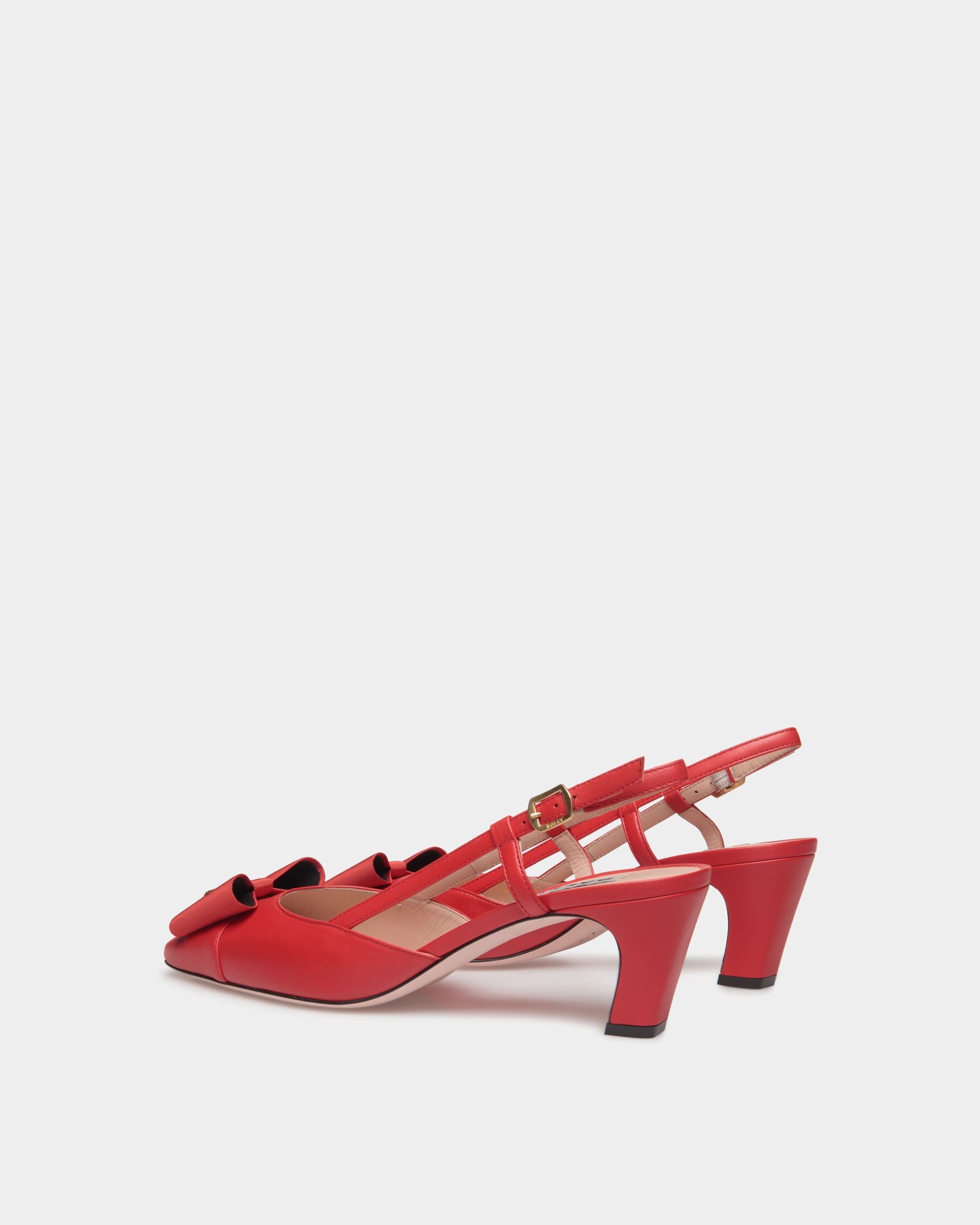 Bally Global - Zapato De Salón Destalonado B-Bow De Piel Roja - Rojo