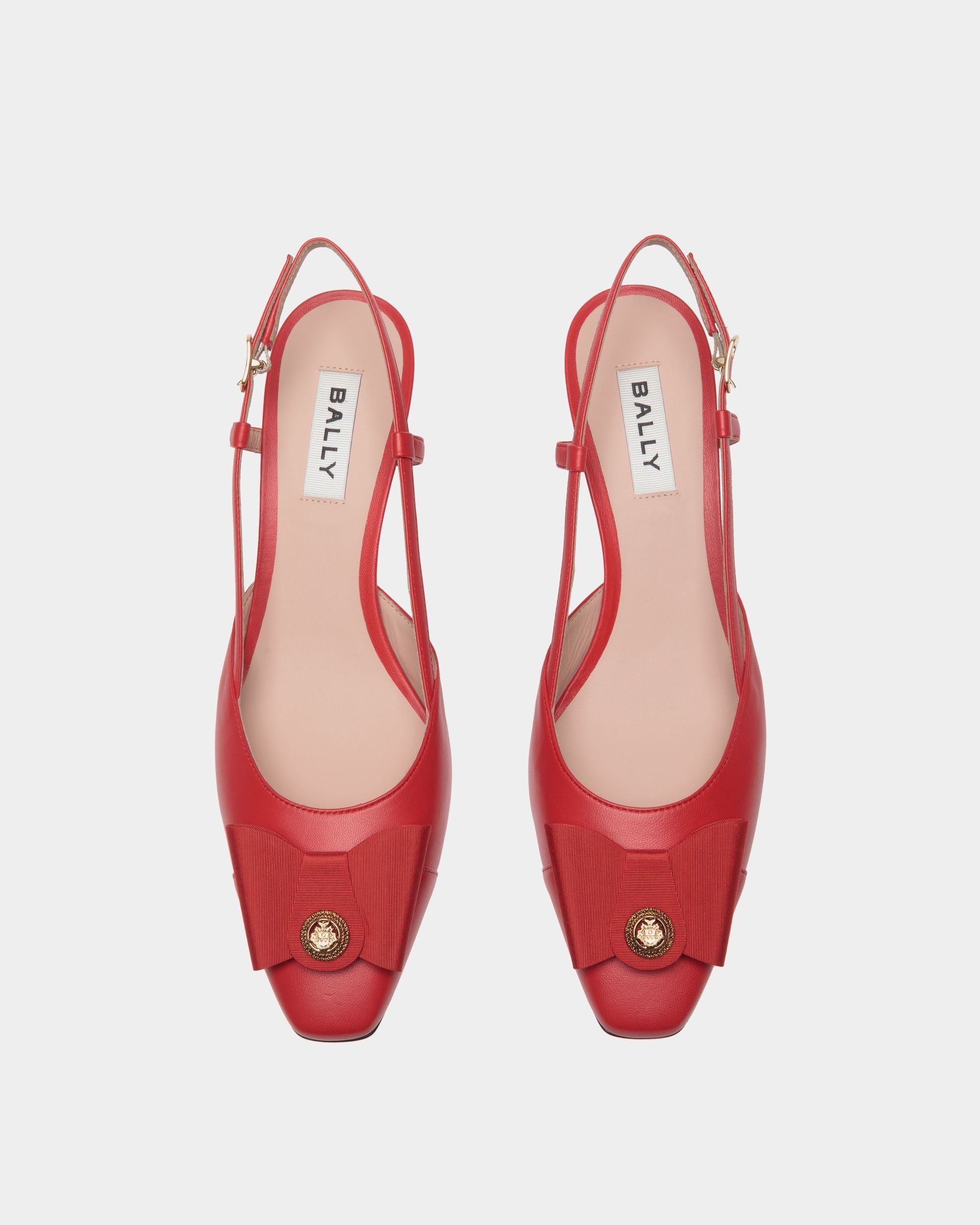 Bally Global - Zapato De Salón Destalonado B-Bow De Piel Roja - Rojo