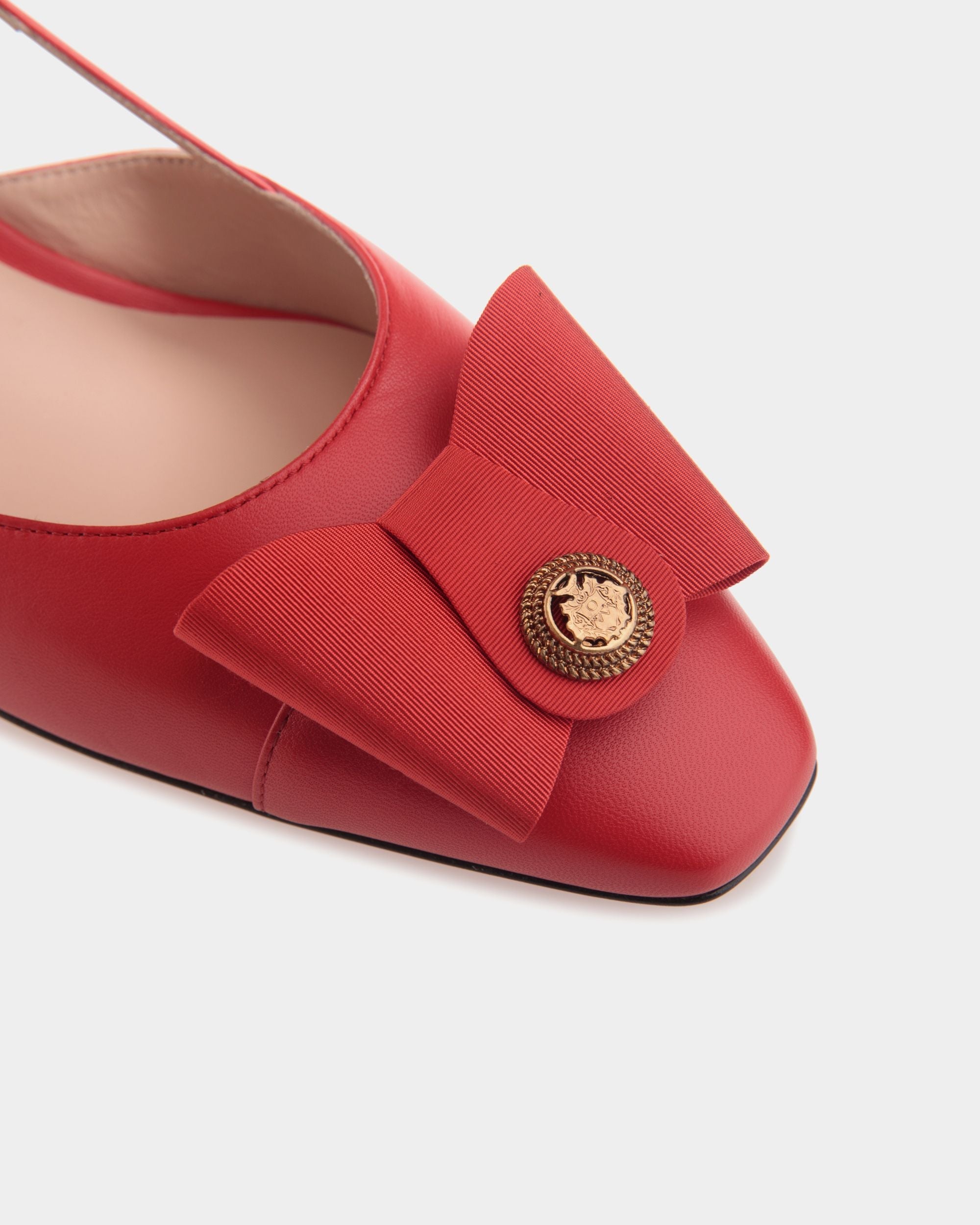 Bally Global - Zapato De Salón Destalonado B-Bow De Piel Roja - Rojo