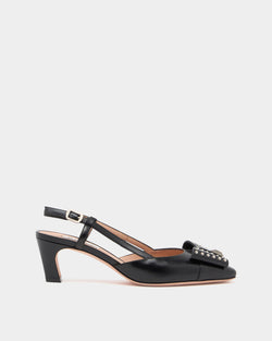 Escarpin Slingback B-Bow En Cuir Noir