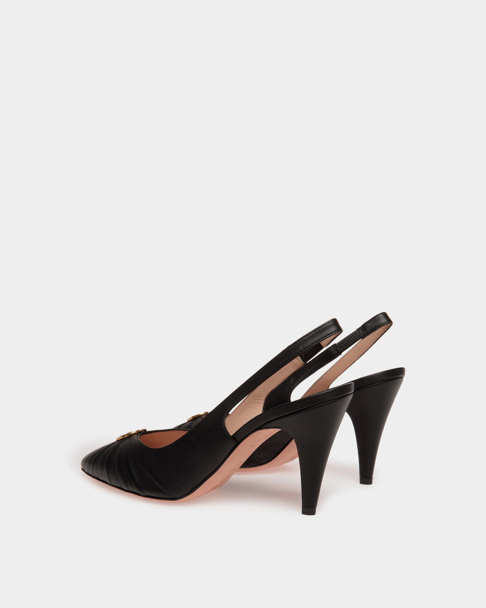 Bally Global - Jolene Slingback Pump in Black Leather - Black