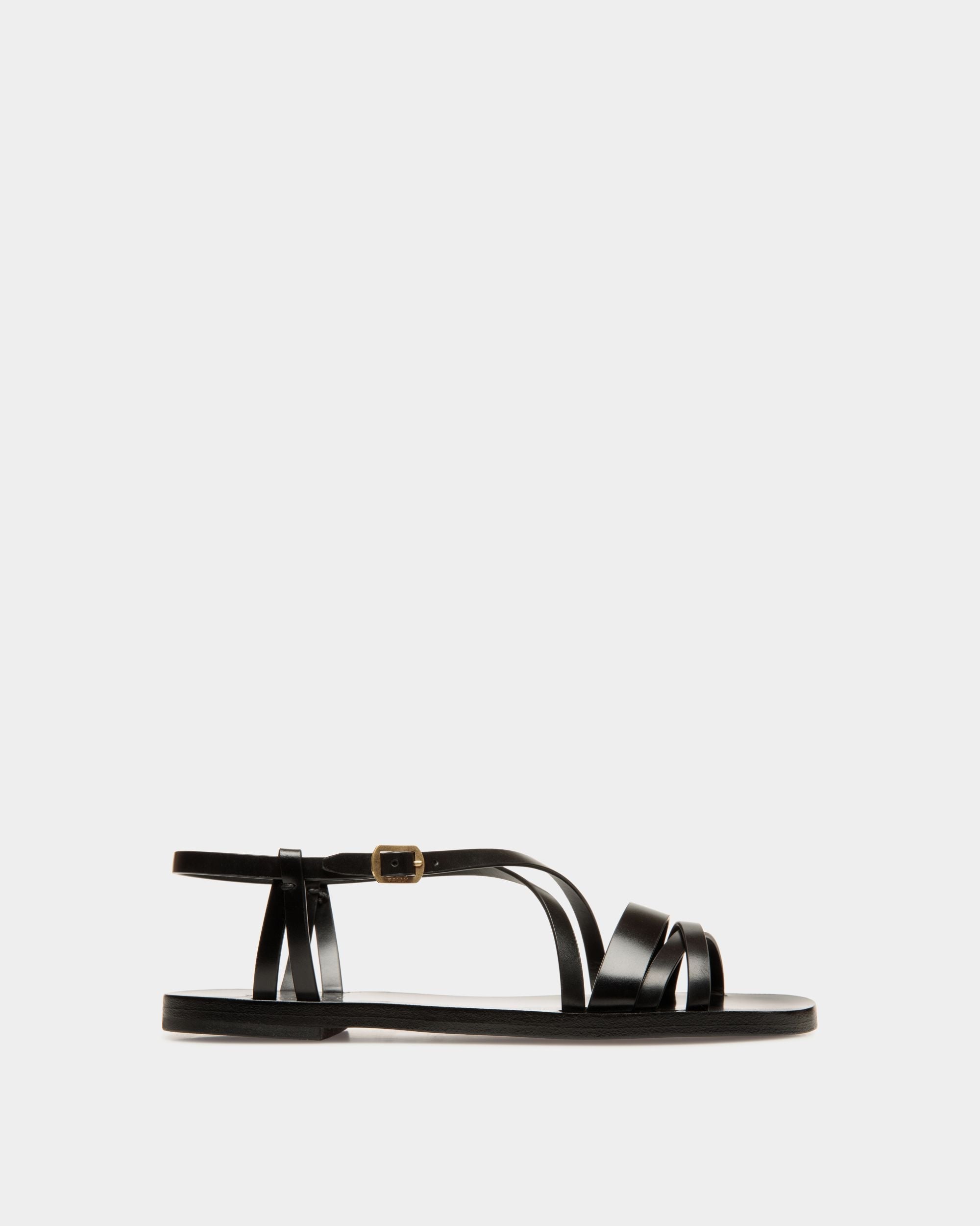 Bally Global - Sandale À Talon Plat Salis En Cuir Noir - Noir