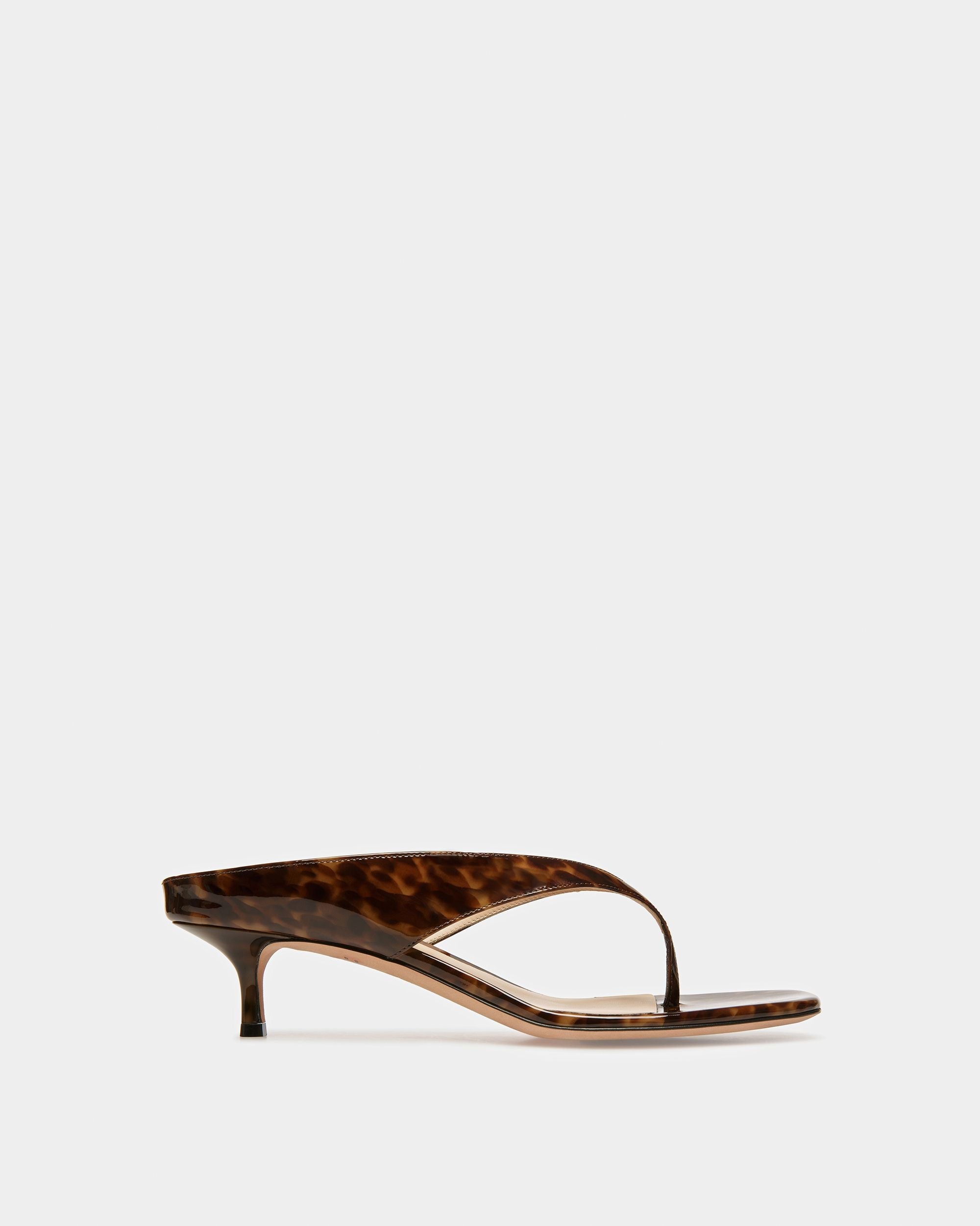 Bally Global - Nyna Sandalias De Piel En Charol Marrón Carey - Marrón
