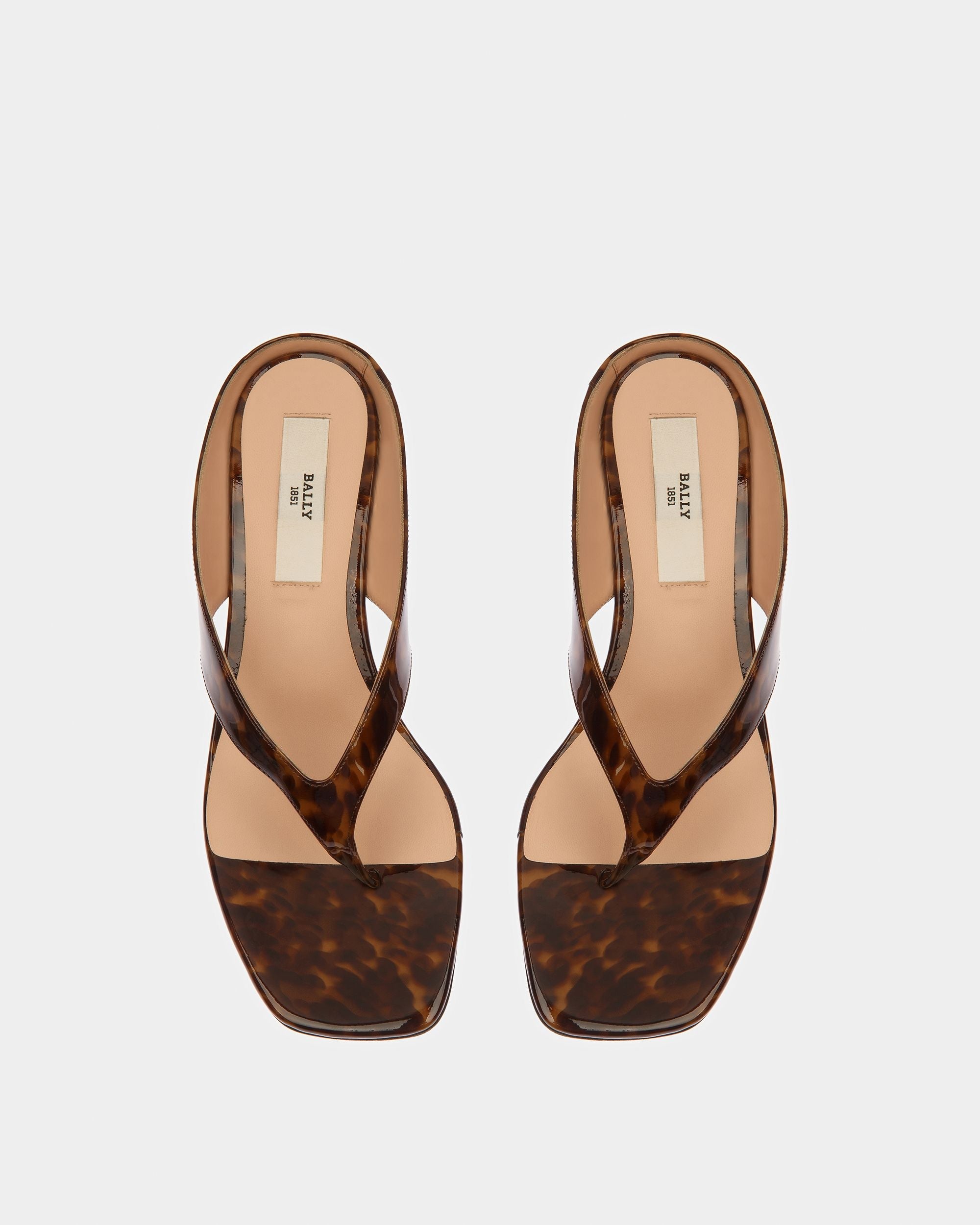 Bally Global - Nyna Sandalias De Piel En Charol Marrón Carey - Marrón